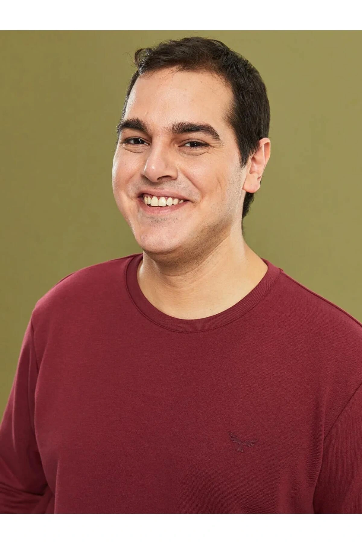 LCWAIKIKI Basic Büyük Beden Bisiklet Yaka Uzun Kollu Basic Erkek Sweatshirt