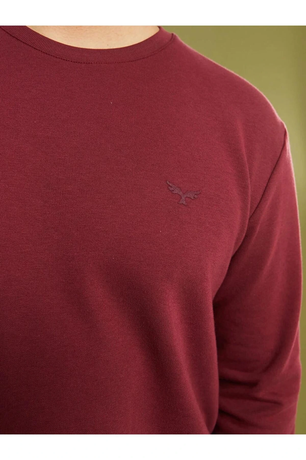 LCWAIKIKI Basic Büyük Beden Bisiklet Yaka Uzun Kollu Basic Erkek Sweatshirt