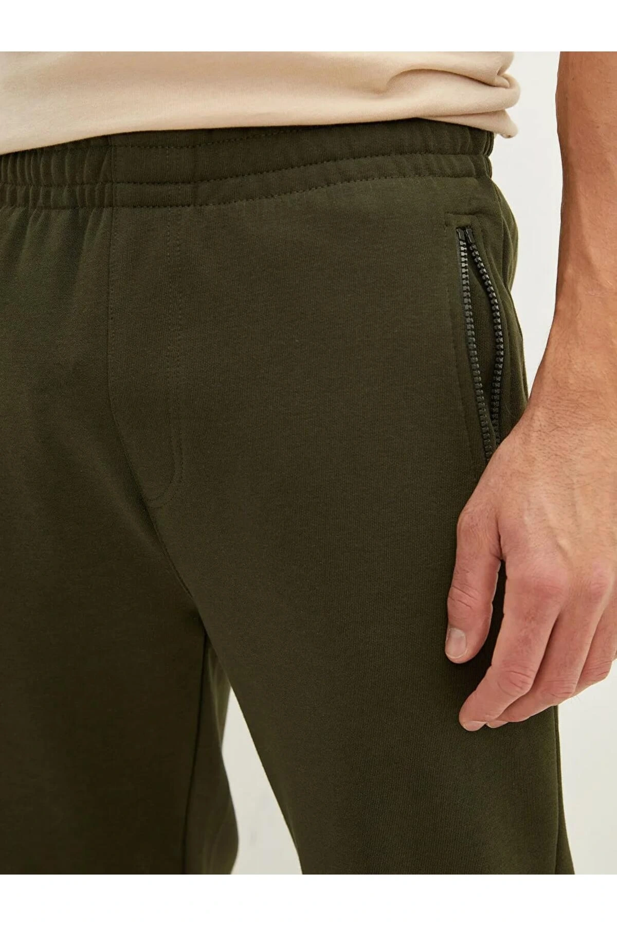 LCWAIKIKI Basic Haki Standart Kalıp Erkek Kalın Eşofman Altı