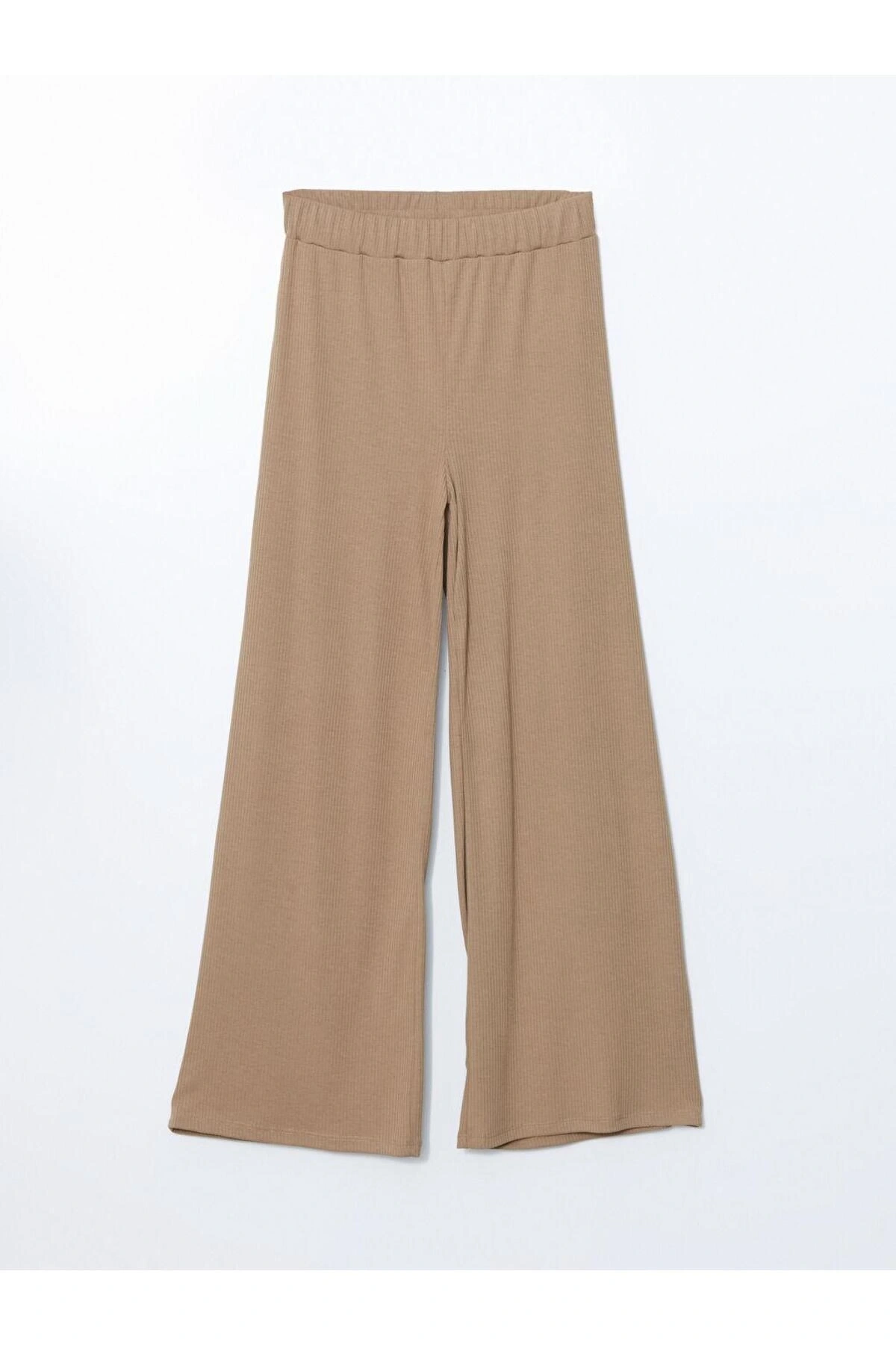 LCWAIKIKI Classic Haki Beli Lastikli Geniş Paça Kadın Pantolon