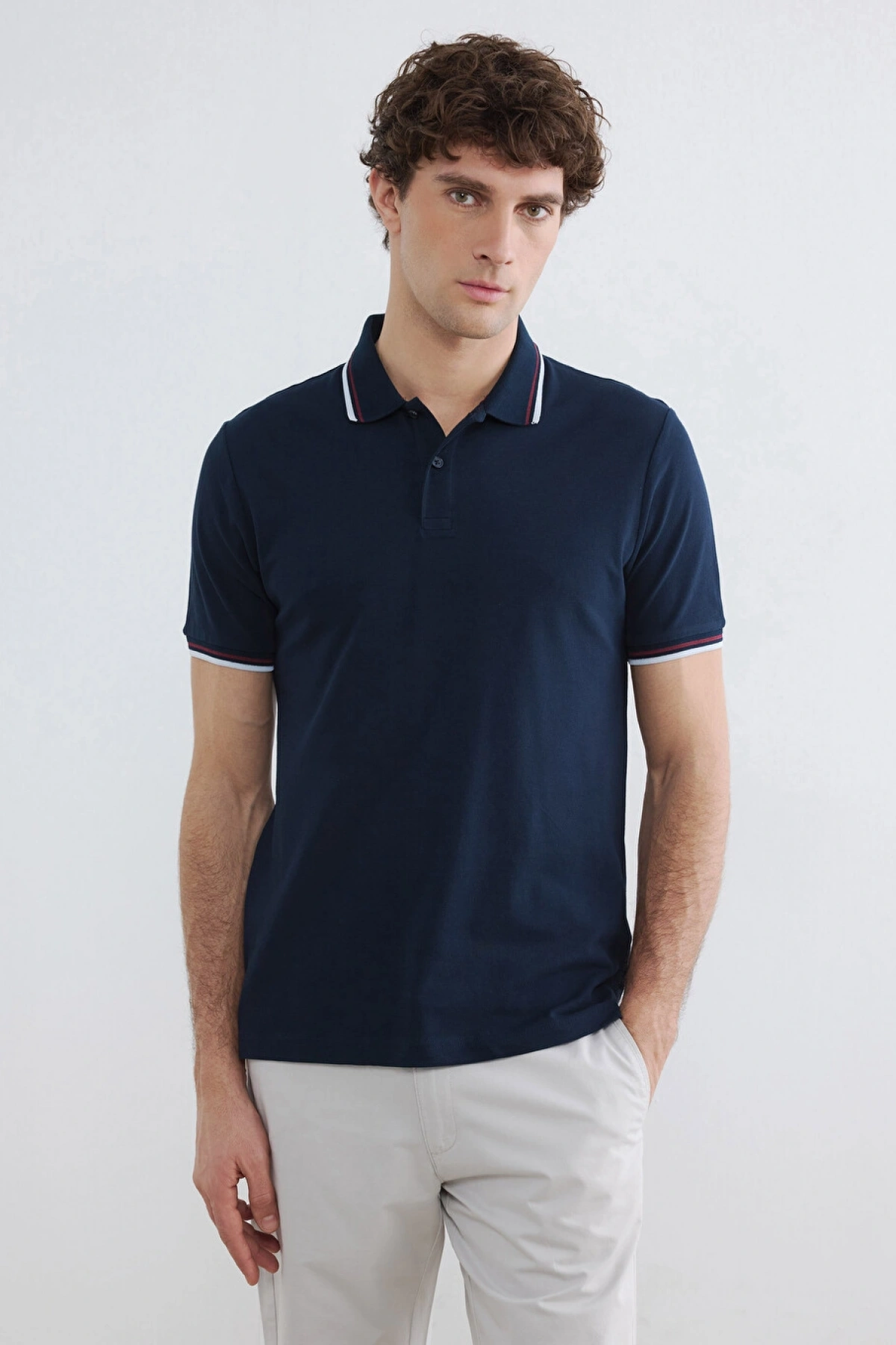 LCWAIKIKI Classic Lacivert Polo Yaka Pike Erkek Tişört