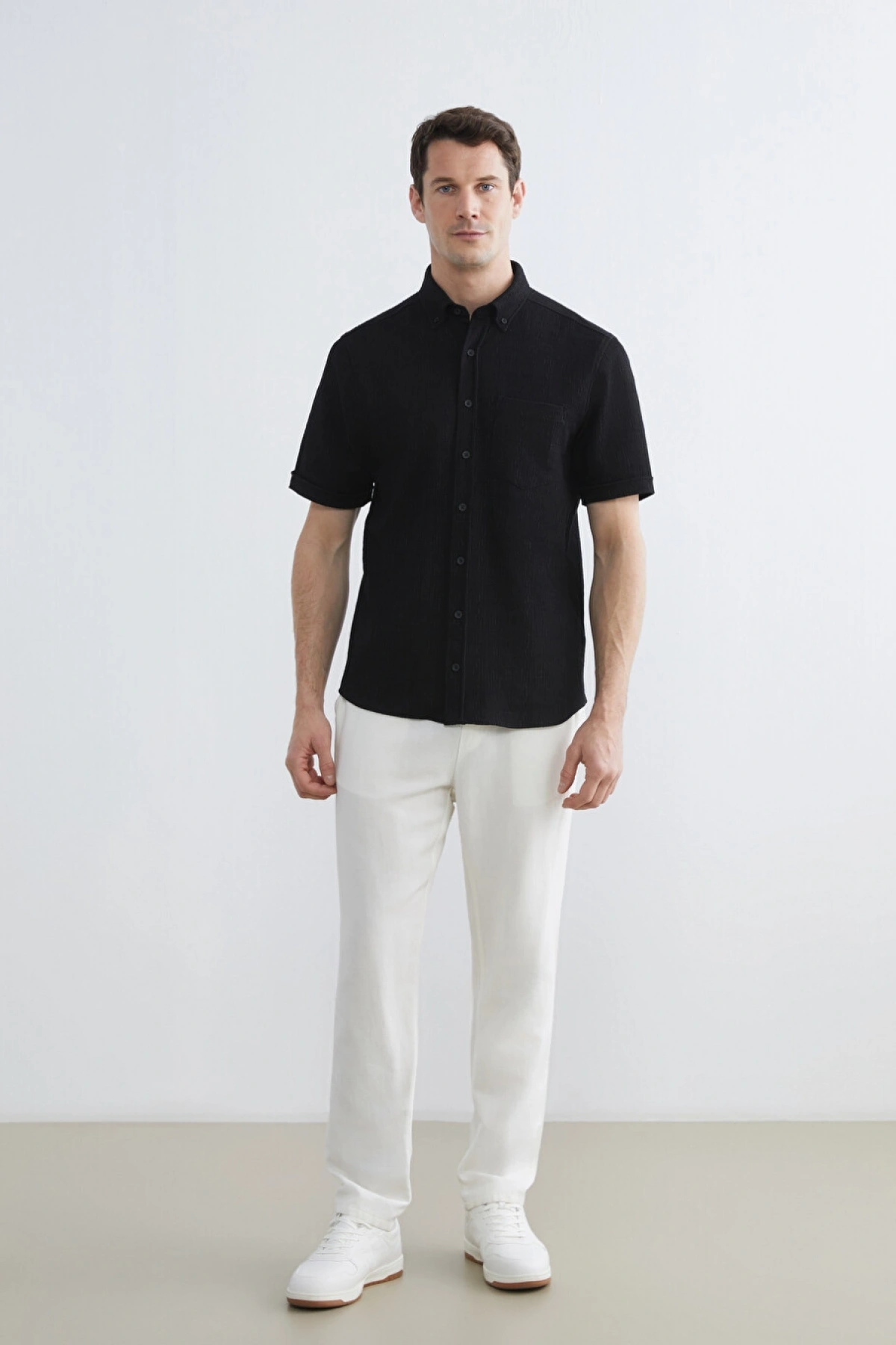 LCWAIKIKI Classic Siyah Regular Fit Erkek Gömlek