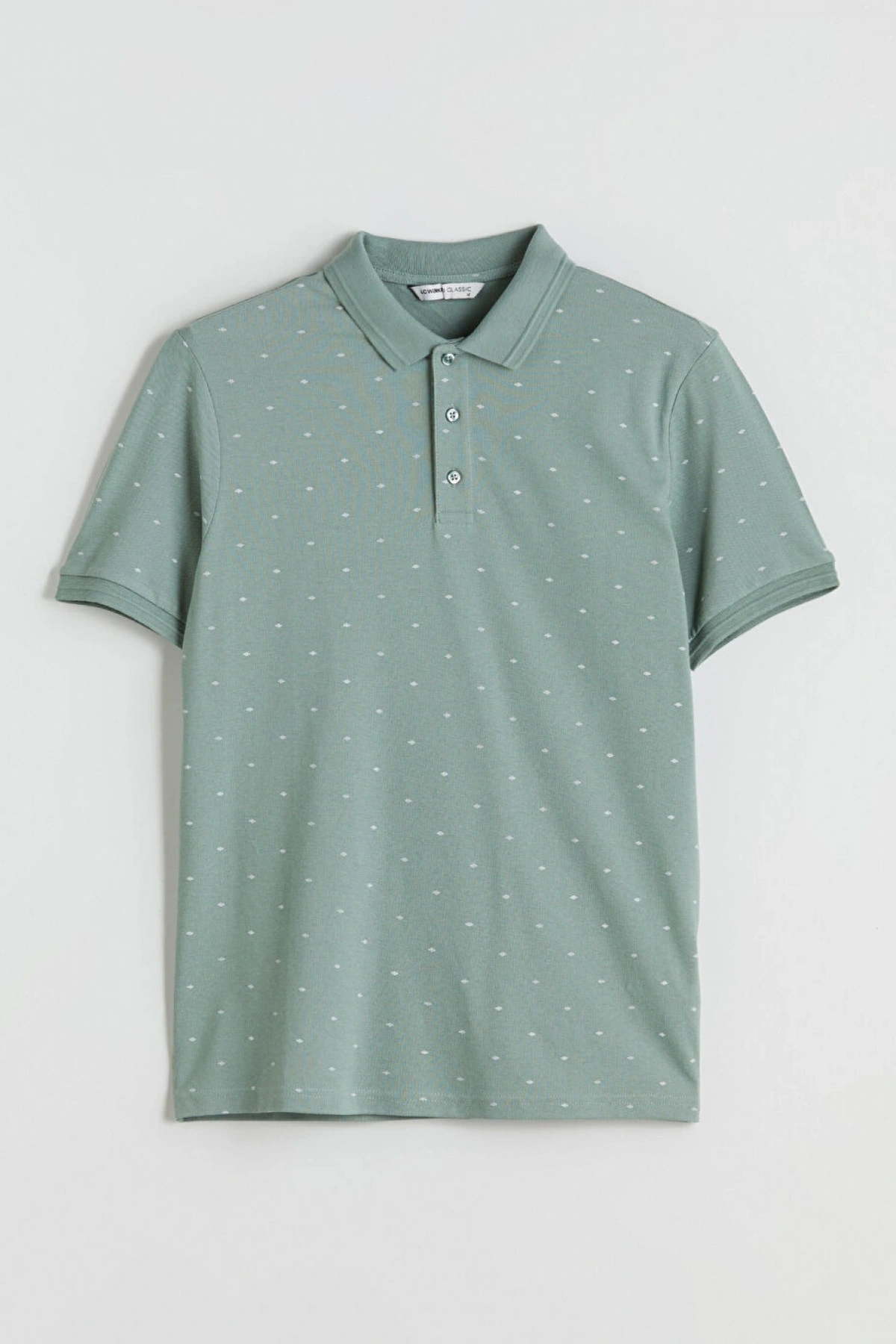 LCWAIKIKI Classic Yeşil Polo Yaka Desenli Pike Erkek Tişört