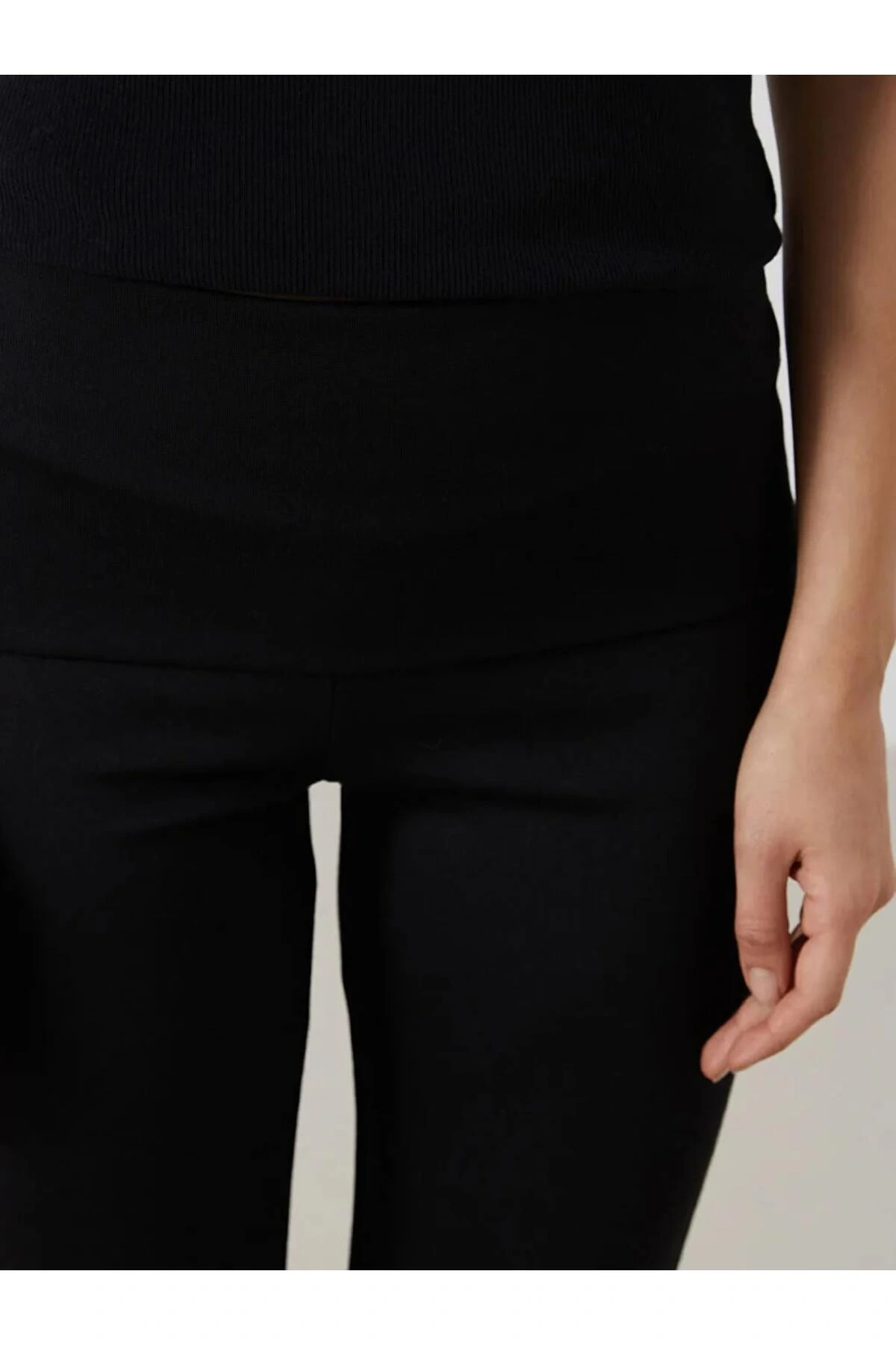 LCWAIKIKI Maternity Siyah Karın Panelli İspanyol Paça Hamile Tayt Pantolon