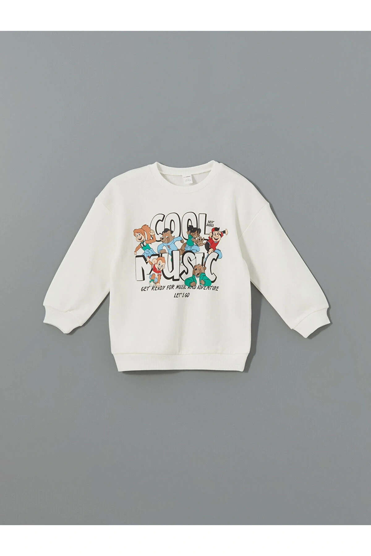 LCWK Bisiklet Yaka Baskılı Erkek Çocuk Sweatshirt