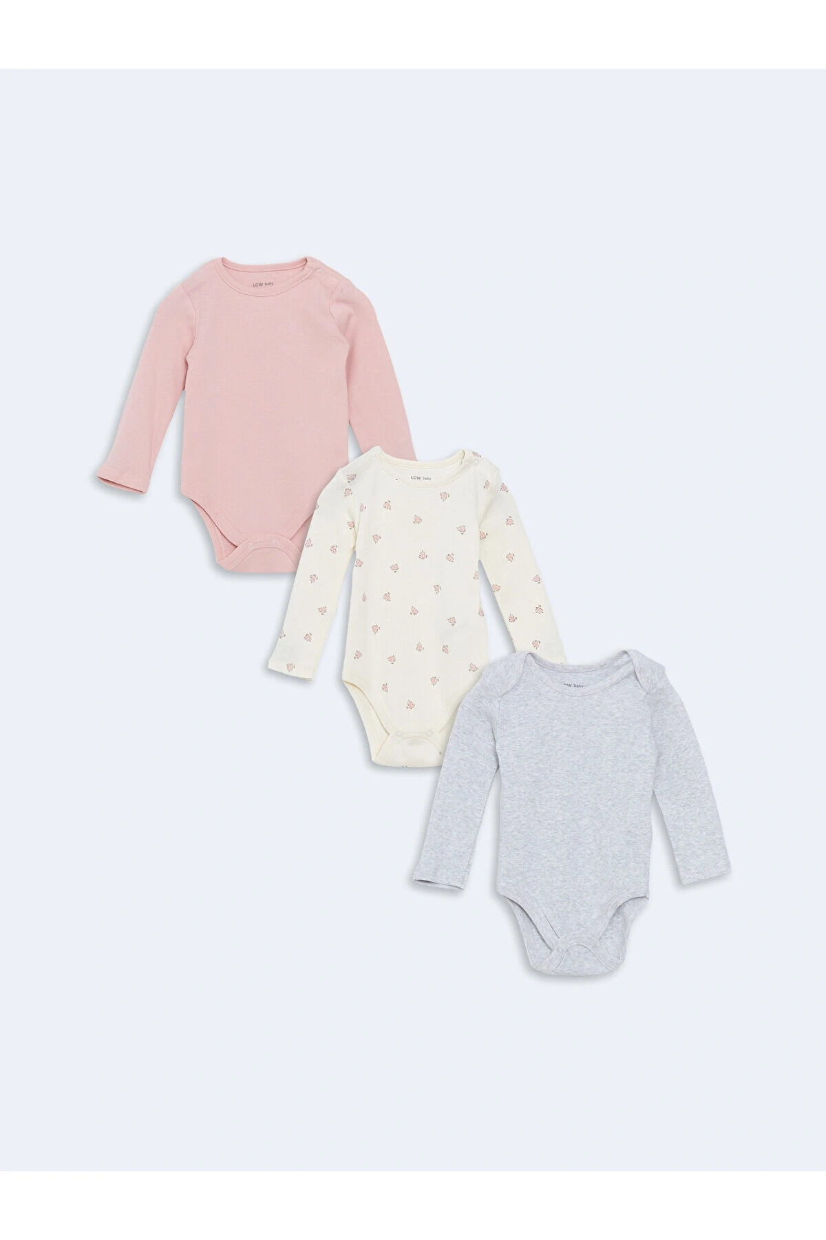 Lcwk Bisiklet Yaka Kız Bebek Çıtçıtlı Body 3lü