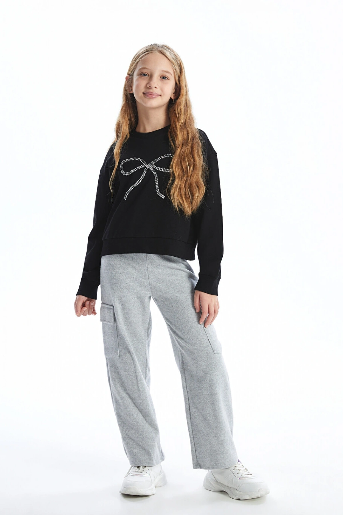 LCWK Bisiklet Yaka Kız Çocuk Sweatshirt