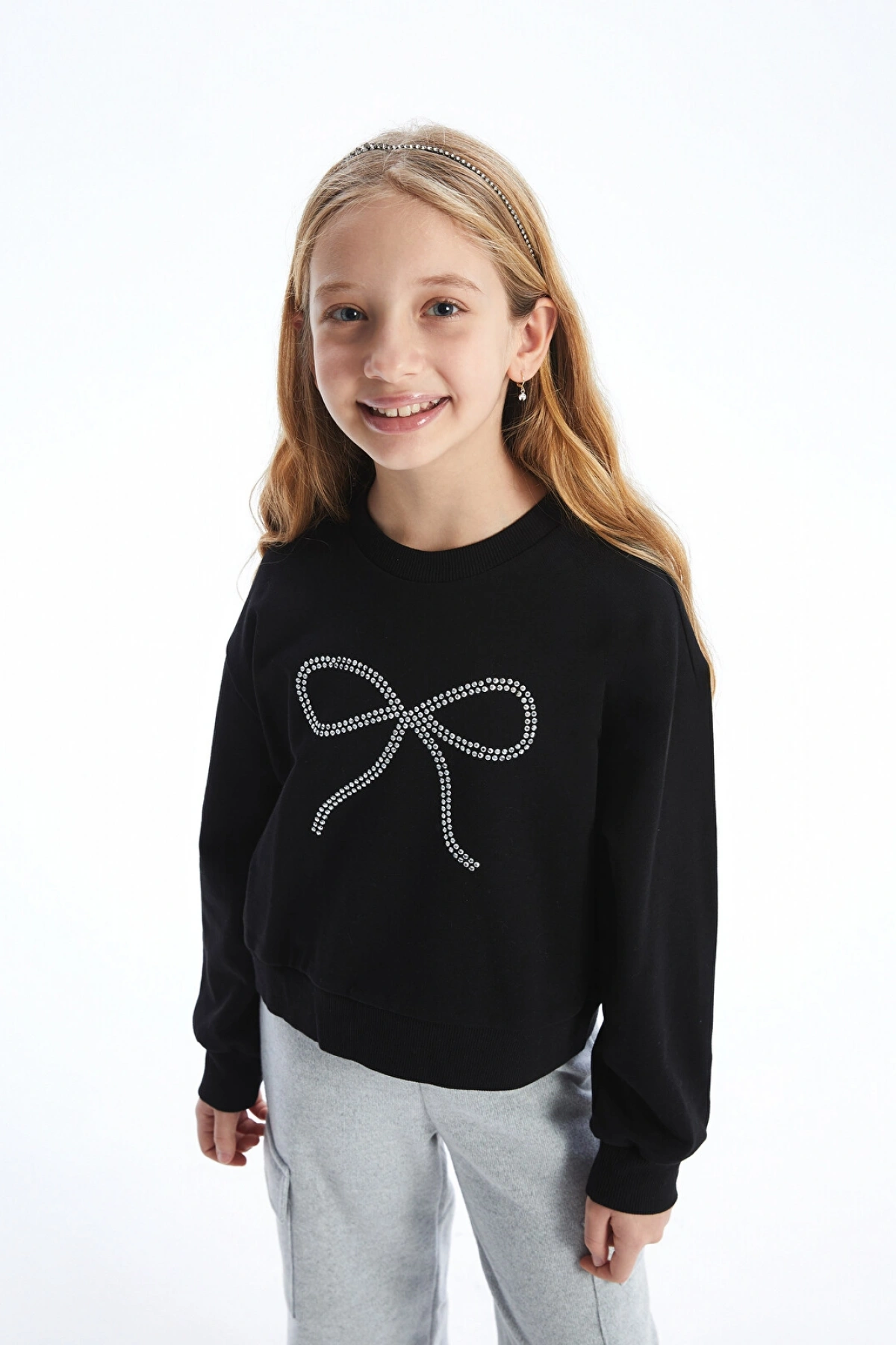 LCWK Bisiklet Yaka Kız Çocuk Sweatshirt