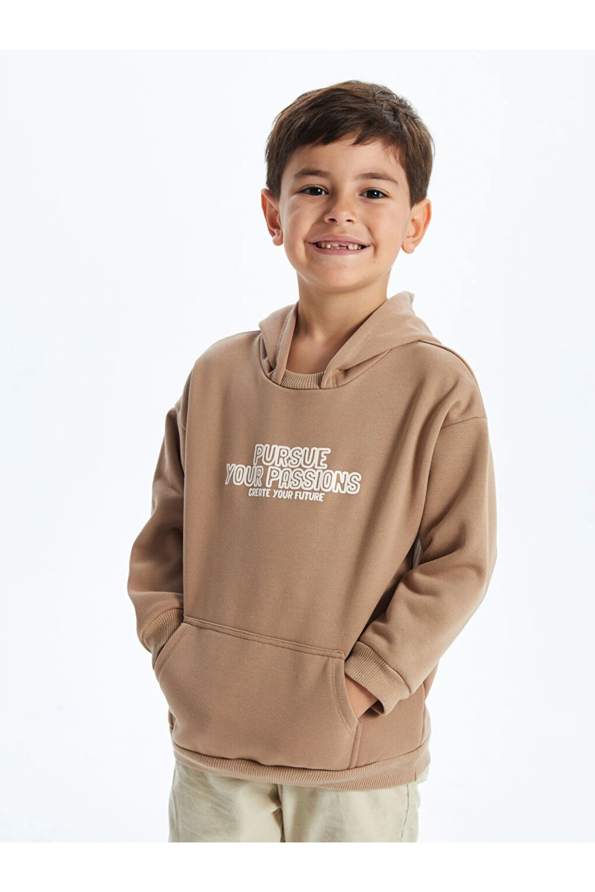 Lcwk Kapüşonlu Baskılı Erkek Çocuk Sweatshirt