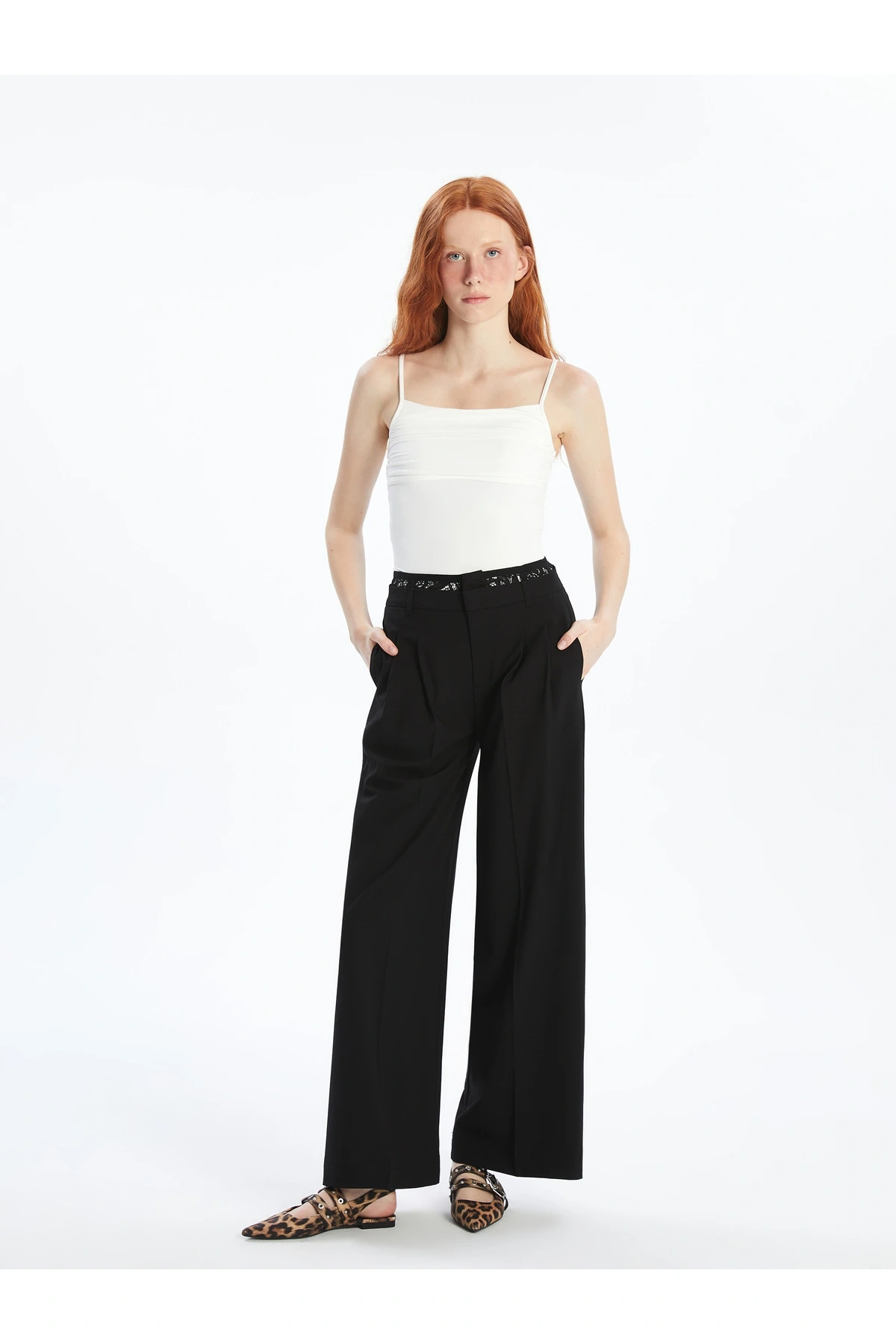 Loose Fit Pileli Kadın Pantolon