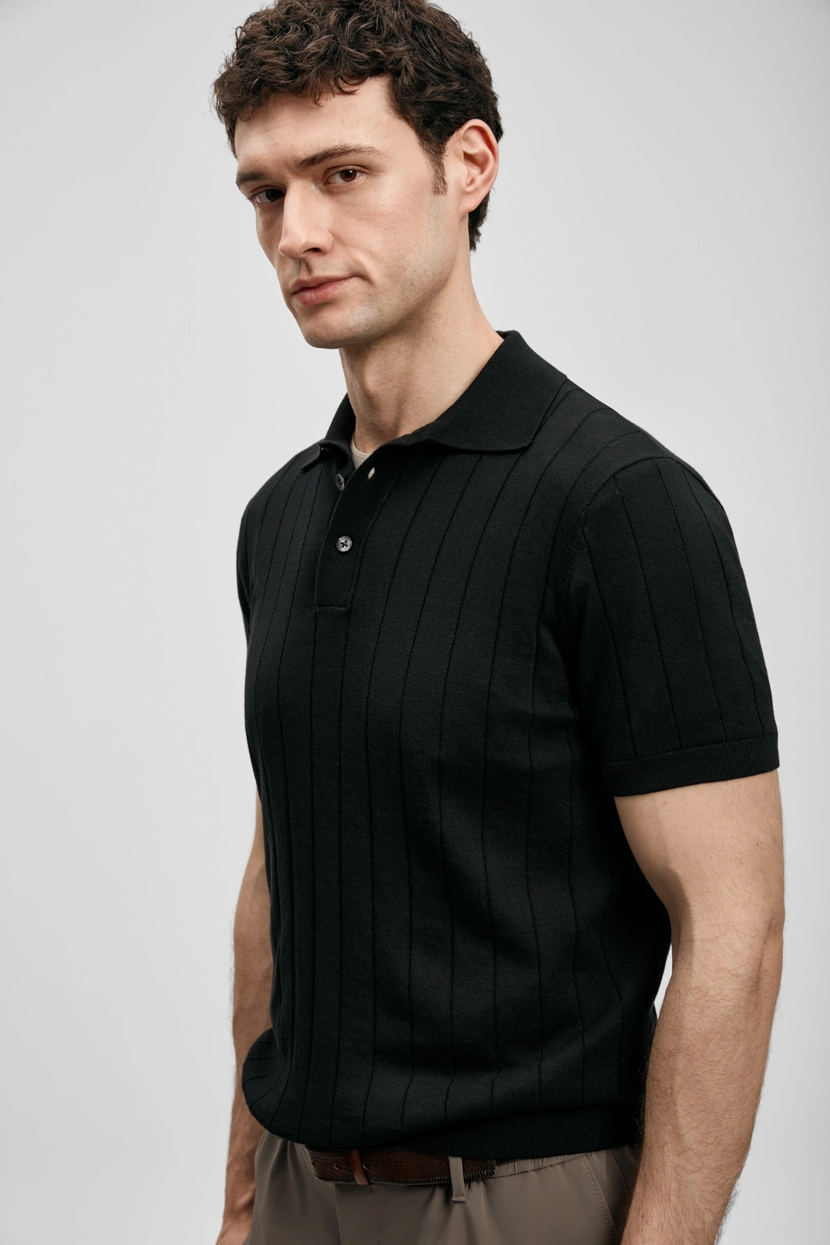 Lufian Bold Erkek Pamuklu Kazak Siyah