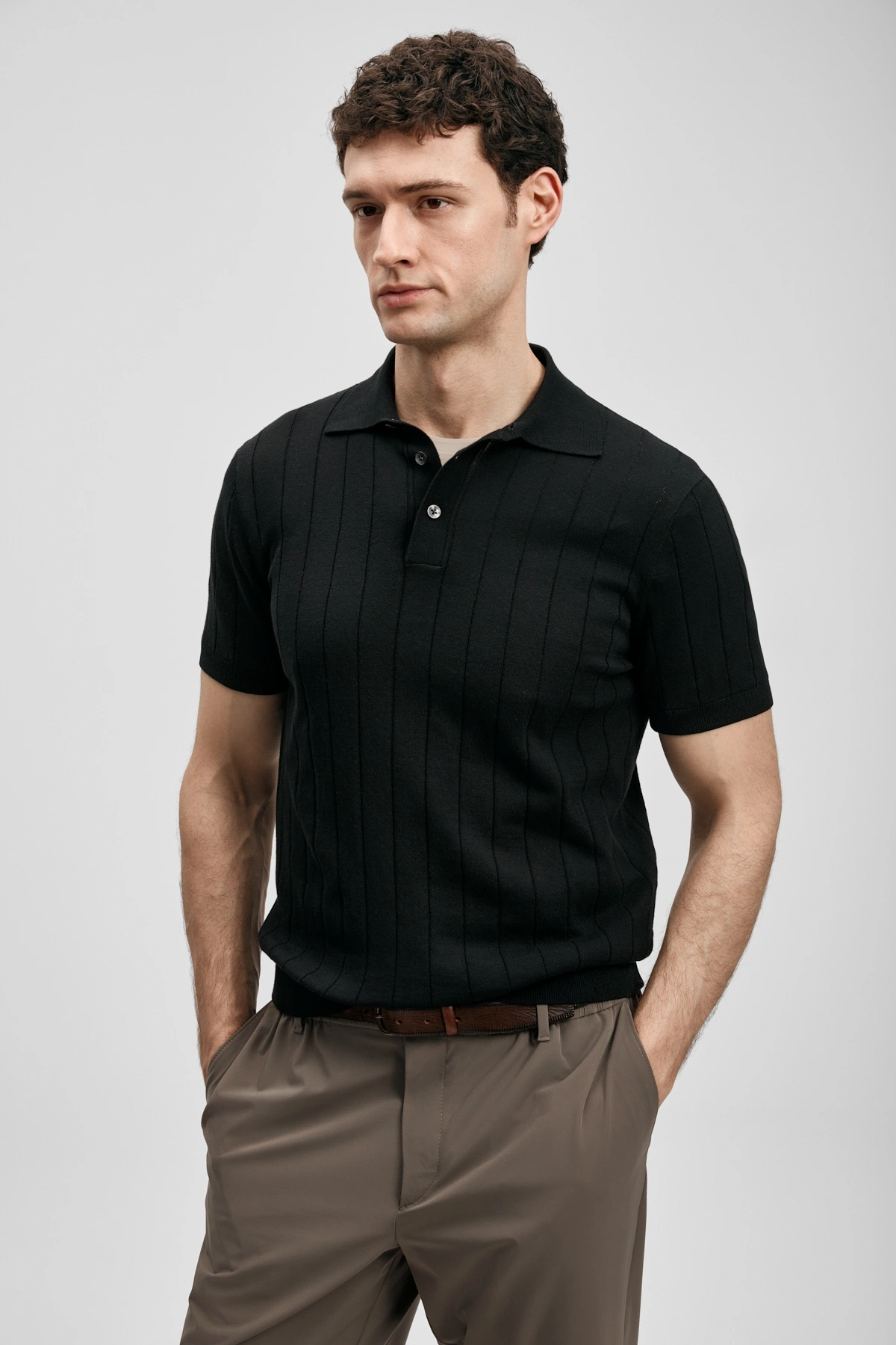 Lufian Bold Erkek Pamuklu Kazak Siyah