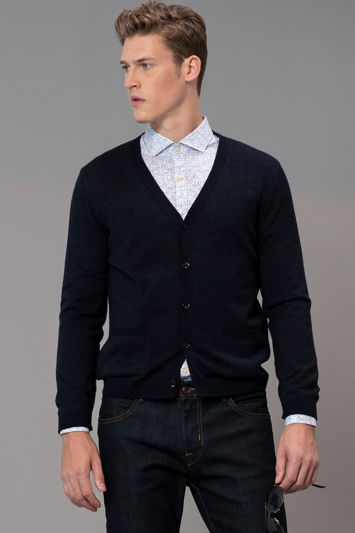 LUFIAN Marıan Erkek Hırka Lacivert