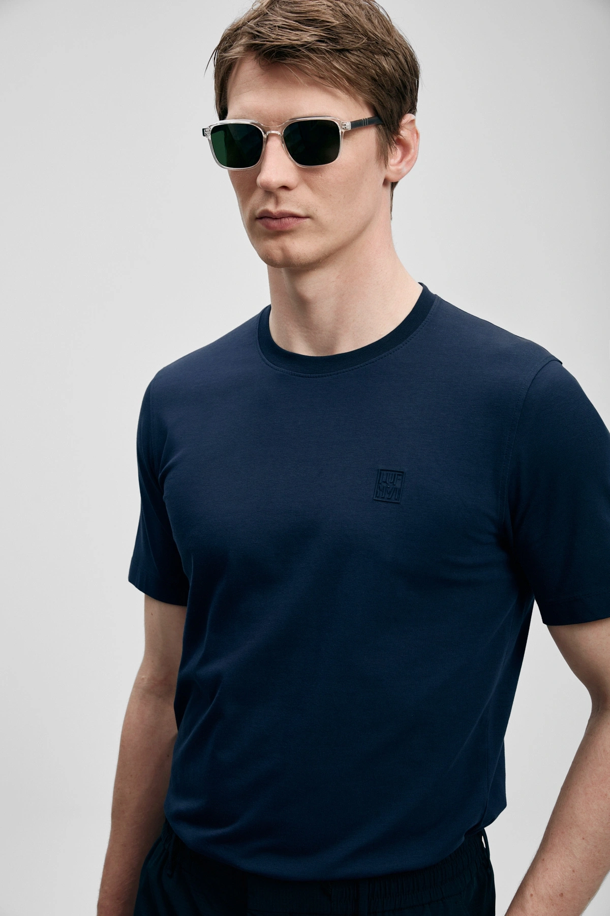 Lufian Pablo Modern Grafik T- Shirt Lacivert