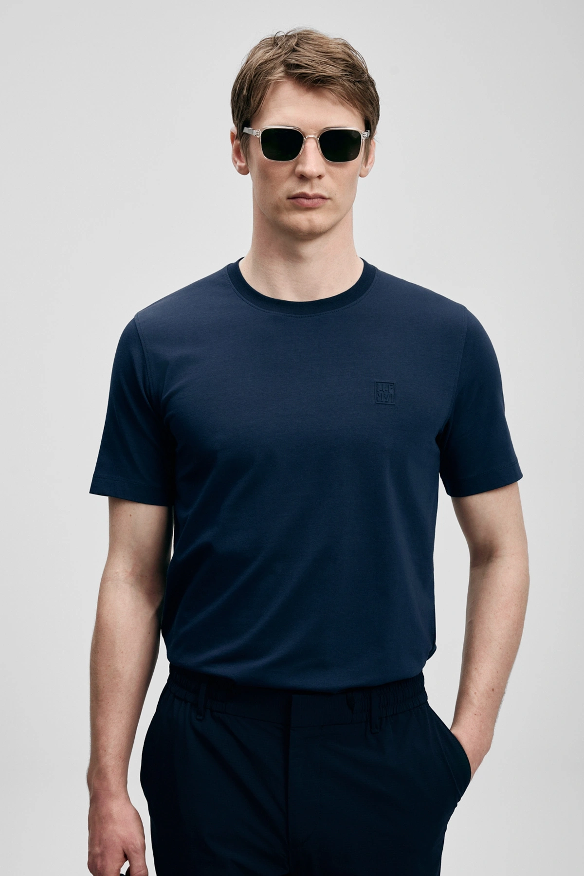 Lufian Pablo Modern Grafik T- Shirt Lacivert
