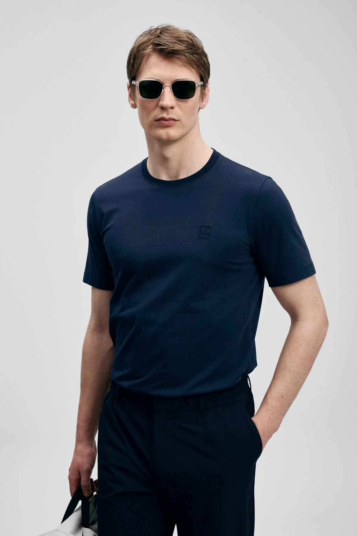 Lufian Pablo Modern Grafik T- Shirt Lacivert