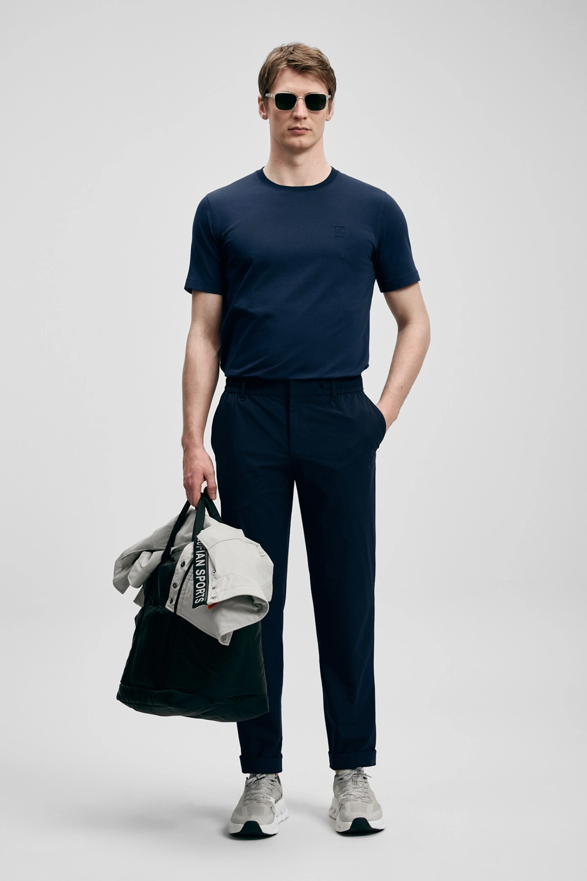 Lufian Pablo Modern Grafik T- Shirt Lacivert