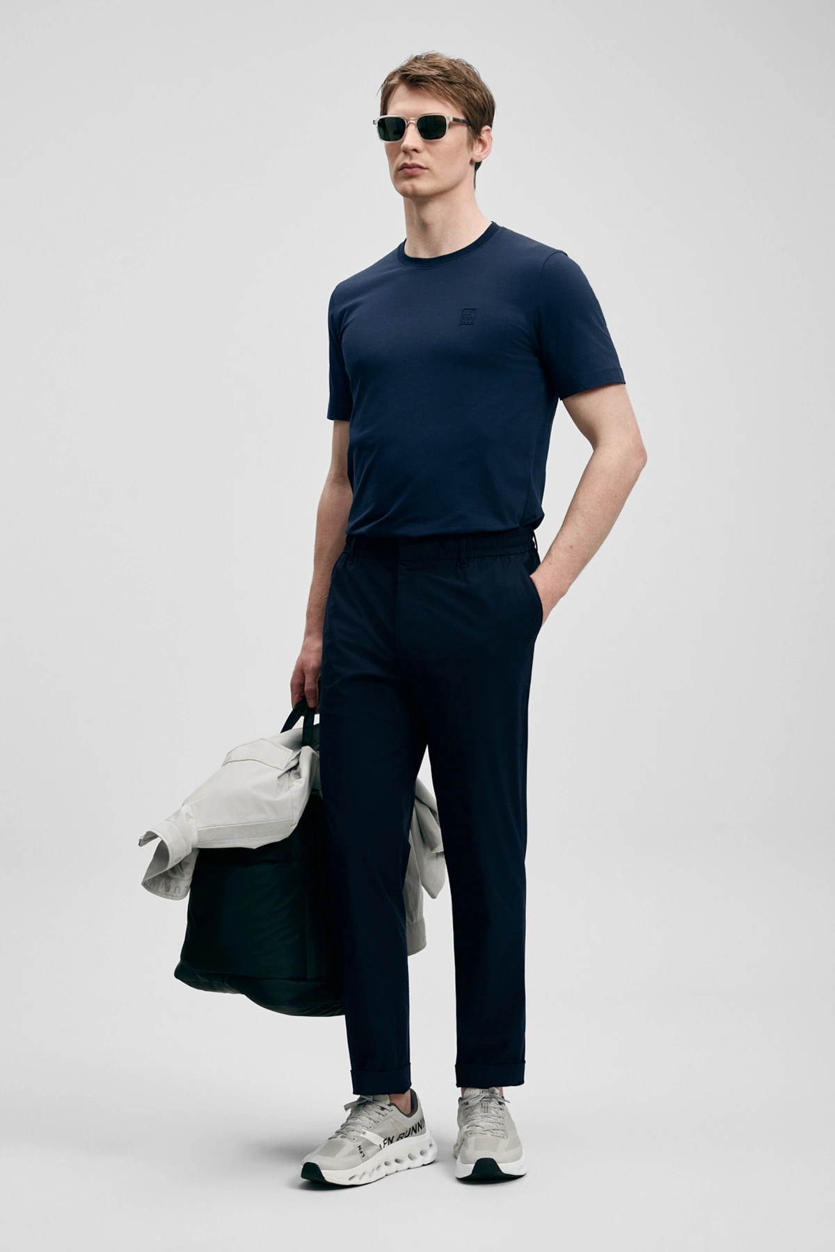 Lufian Pablo Modern Grafik T- Shirt Lacivert