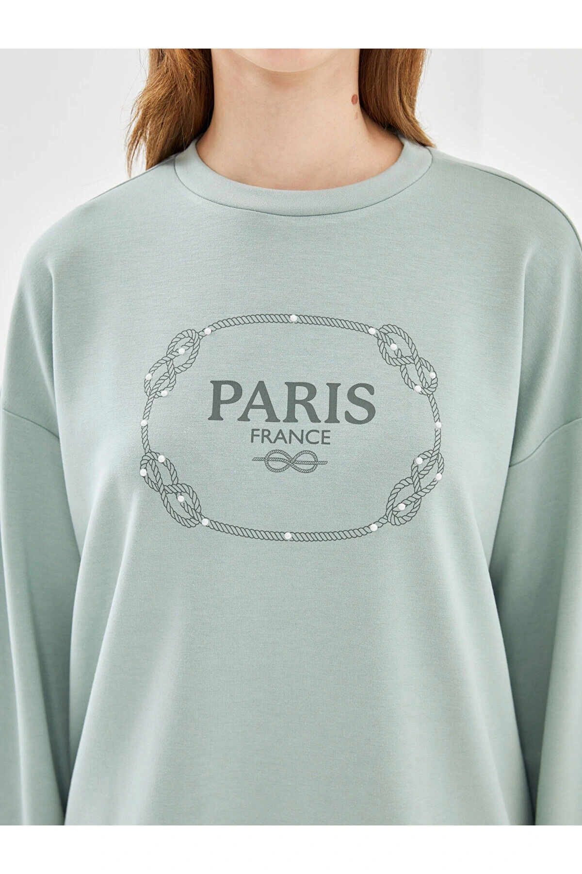 Lw - Bisiklet Yaka Baskılı Kadın Tunik