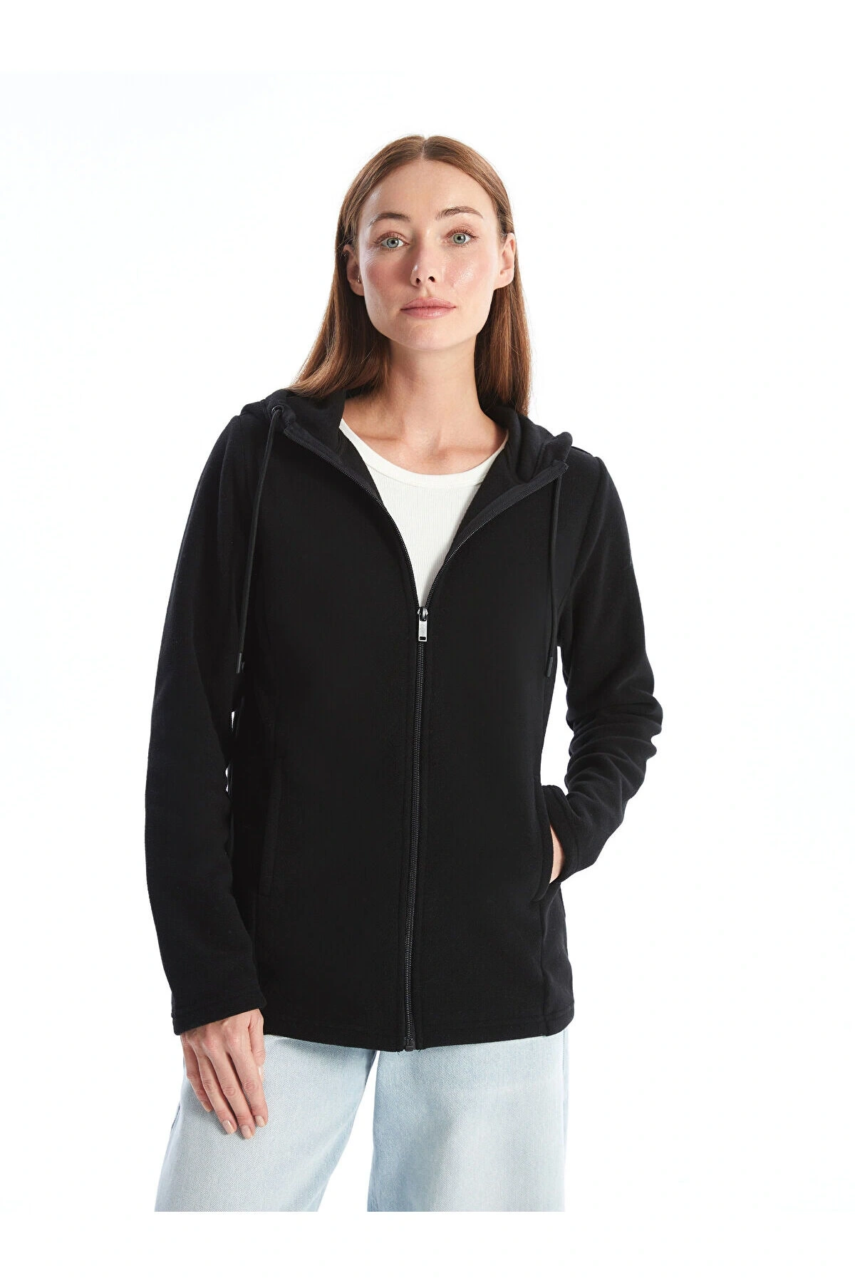 Lw - Kapüşonlu Kadın Fermuarlı Sweatshirt