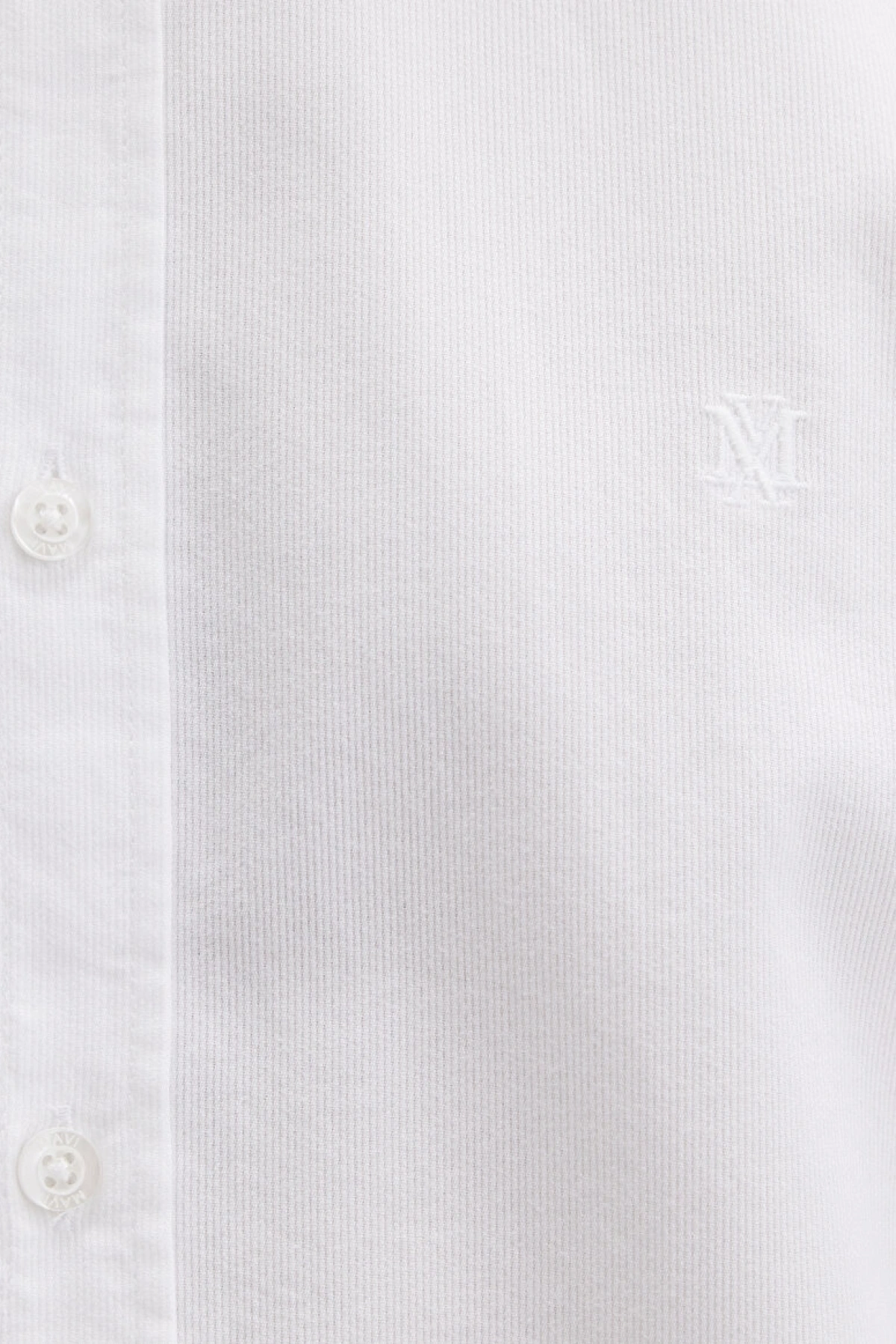 M Logo Nakışlı Beyaz Gömlek