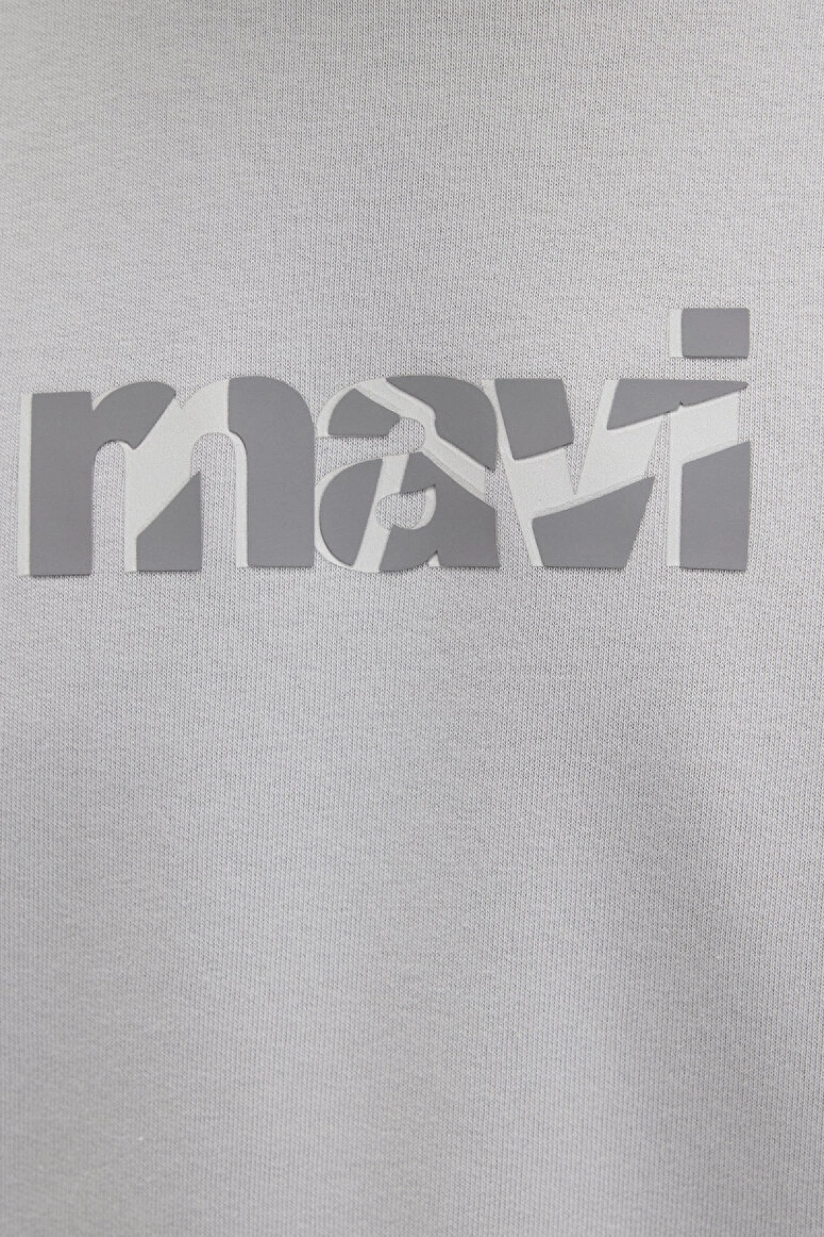 Mavi Baskılı Gri Sweatshirt