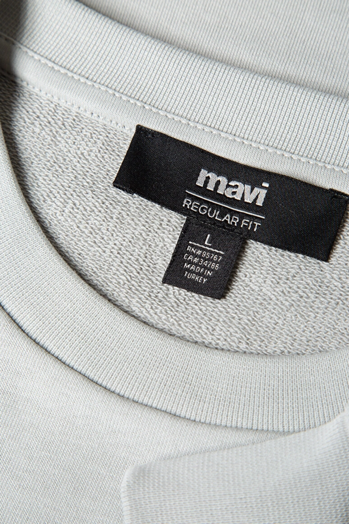 Mavi Baskılı Gri Sweatshirt