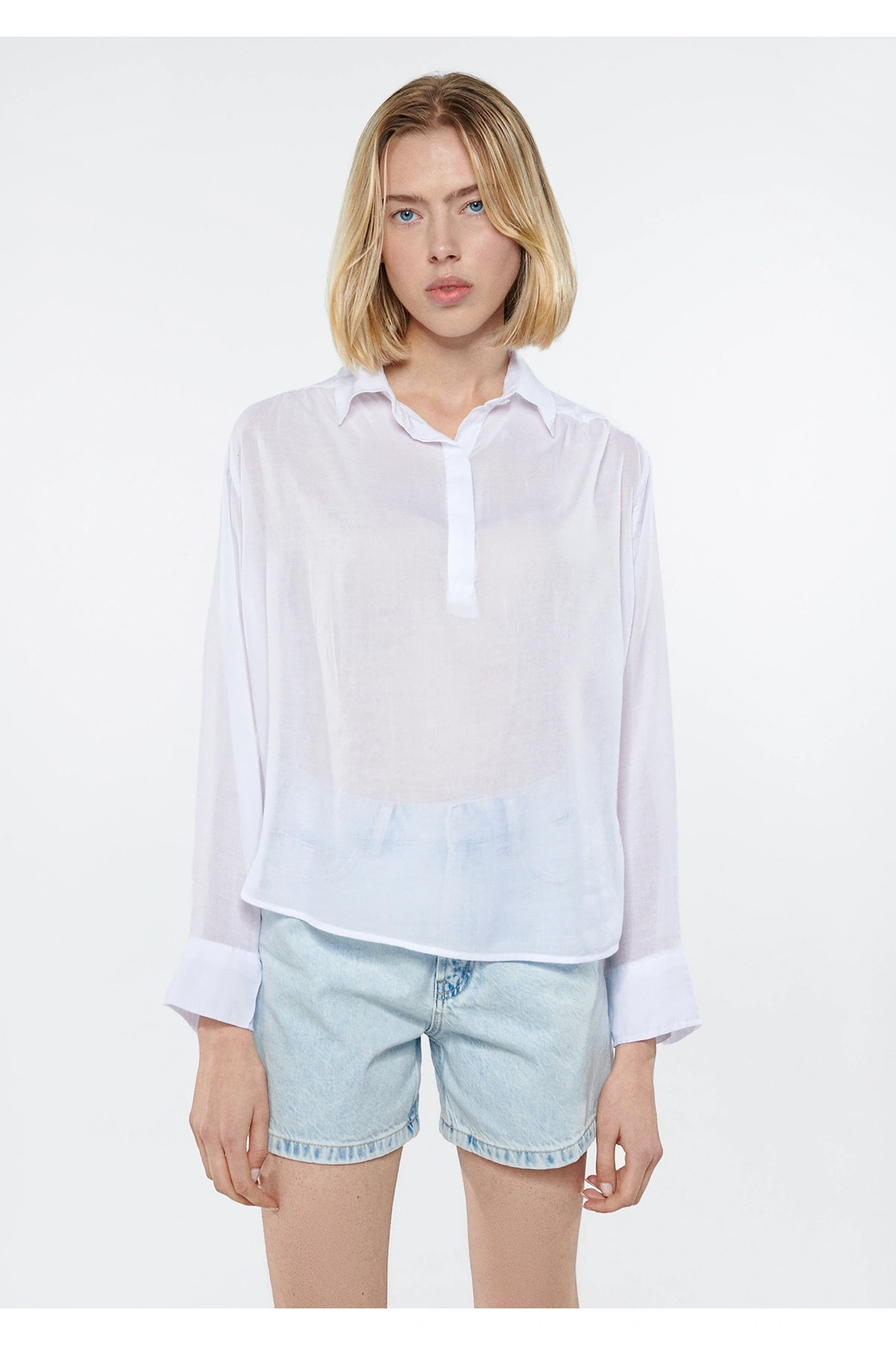 Mavi Beyaz Bluz