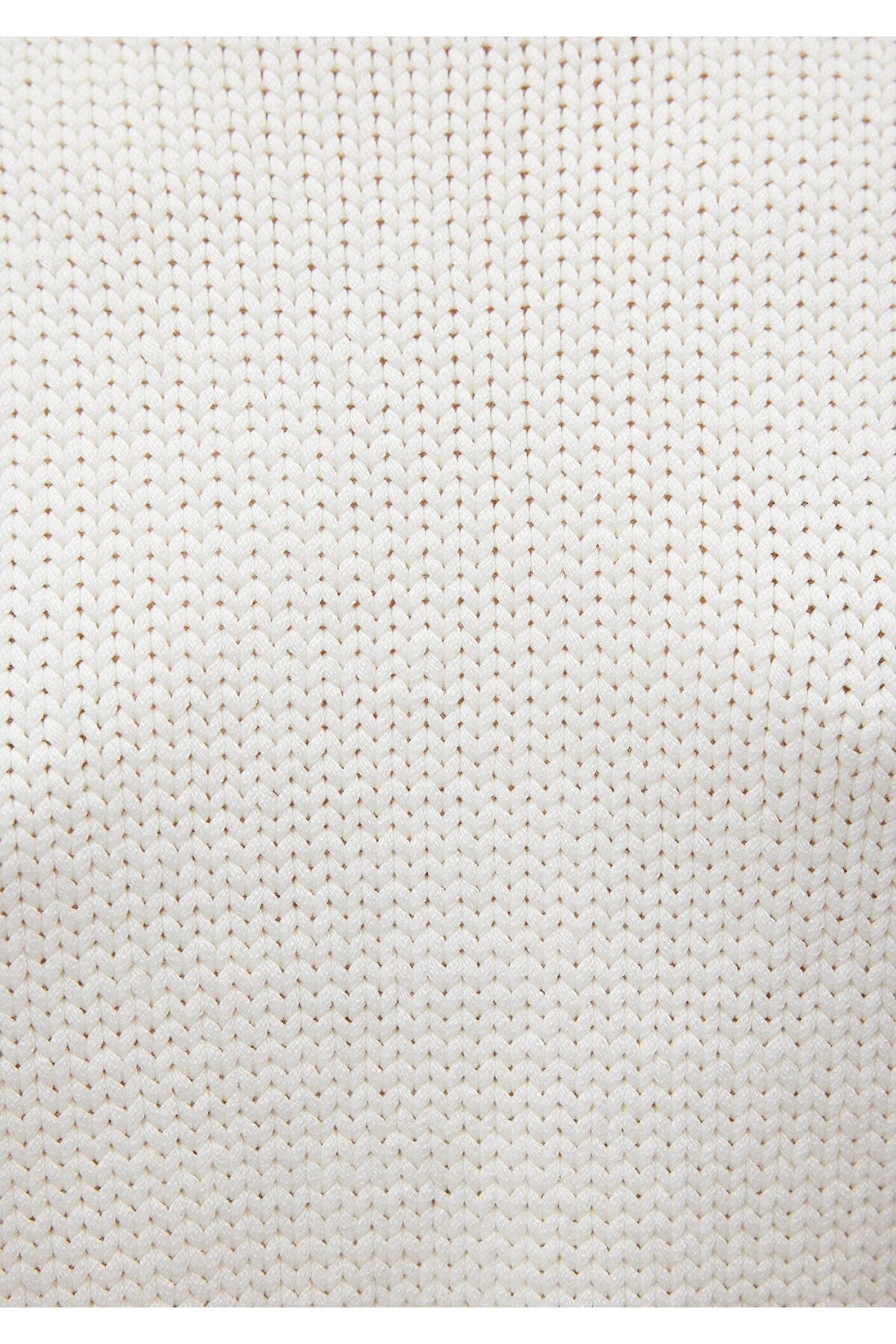 Mavi Bisiklet Yaka Beyaz Crop Kazak Regular Fit / Normal Kesim