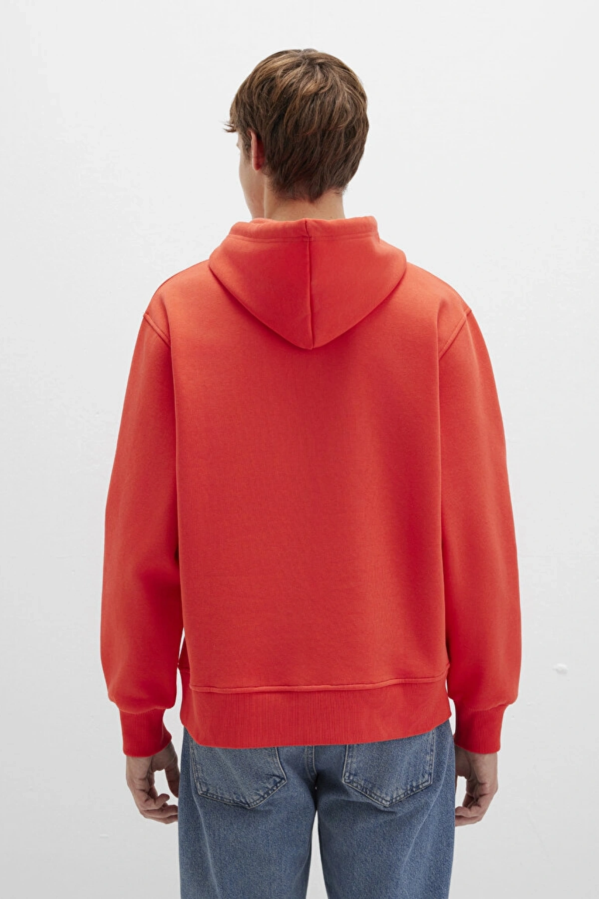 Mavi Logo Nakışlı Kapüşonlu Turuncu Sweatshirt