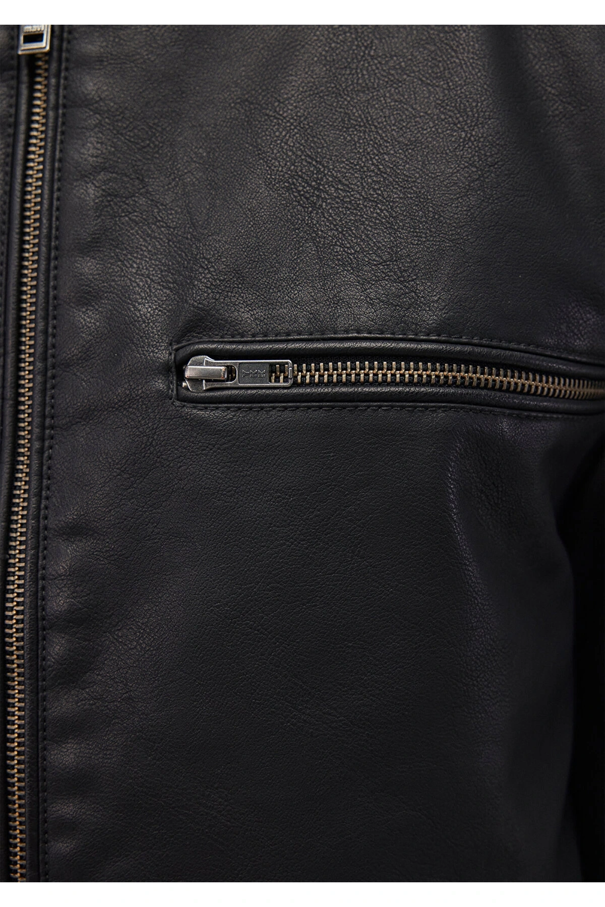 Mavi Siyah Suni Deri Ceket Slim Fit / Dar Kesim