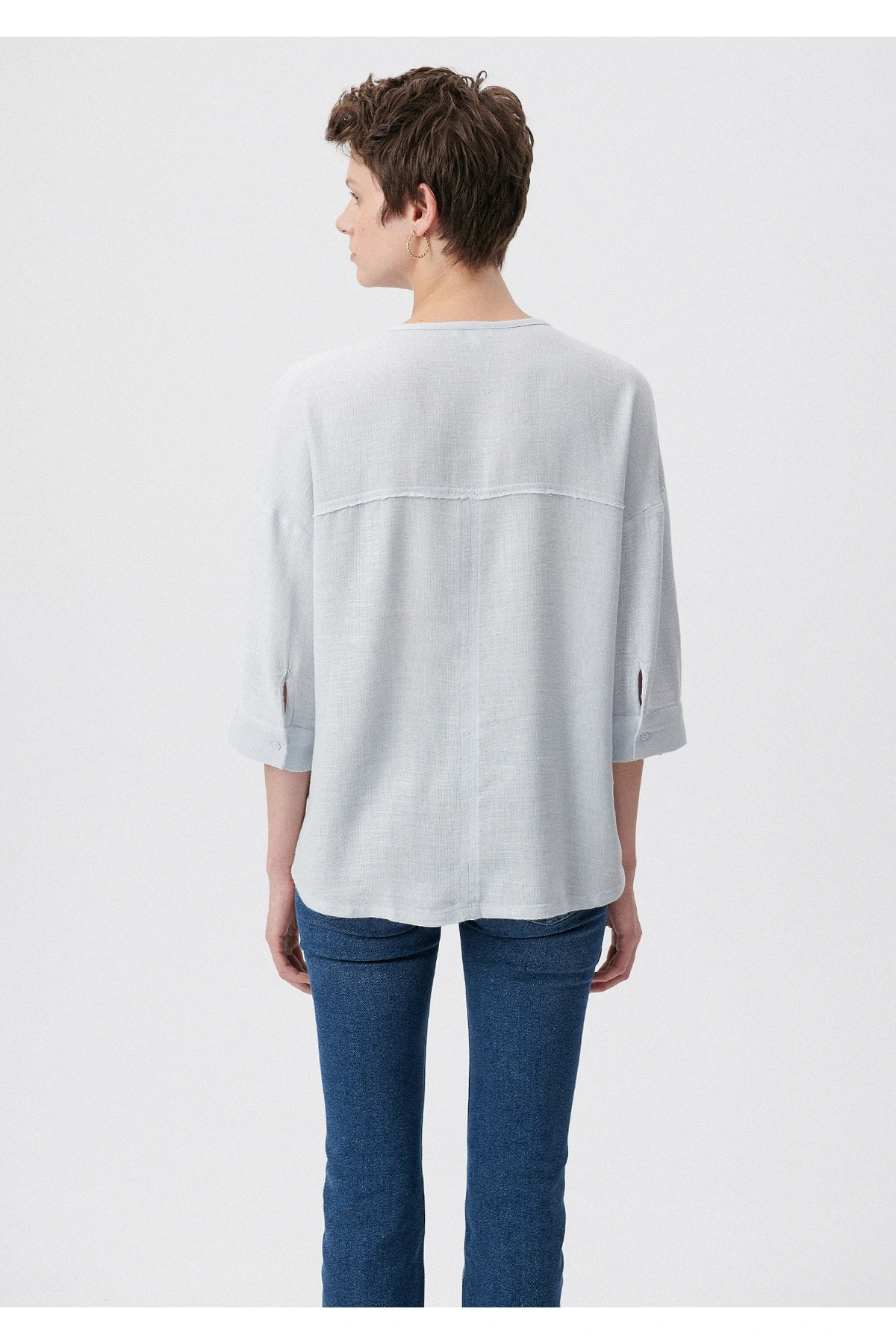 Mavi Uzun Kollu Bluz