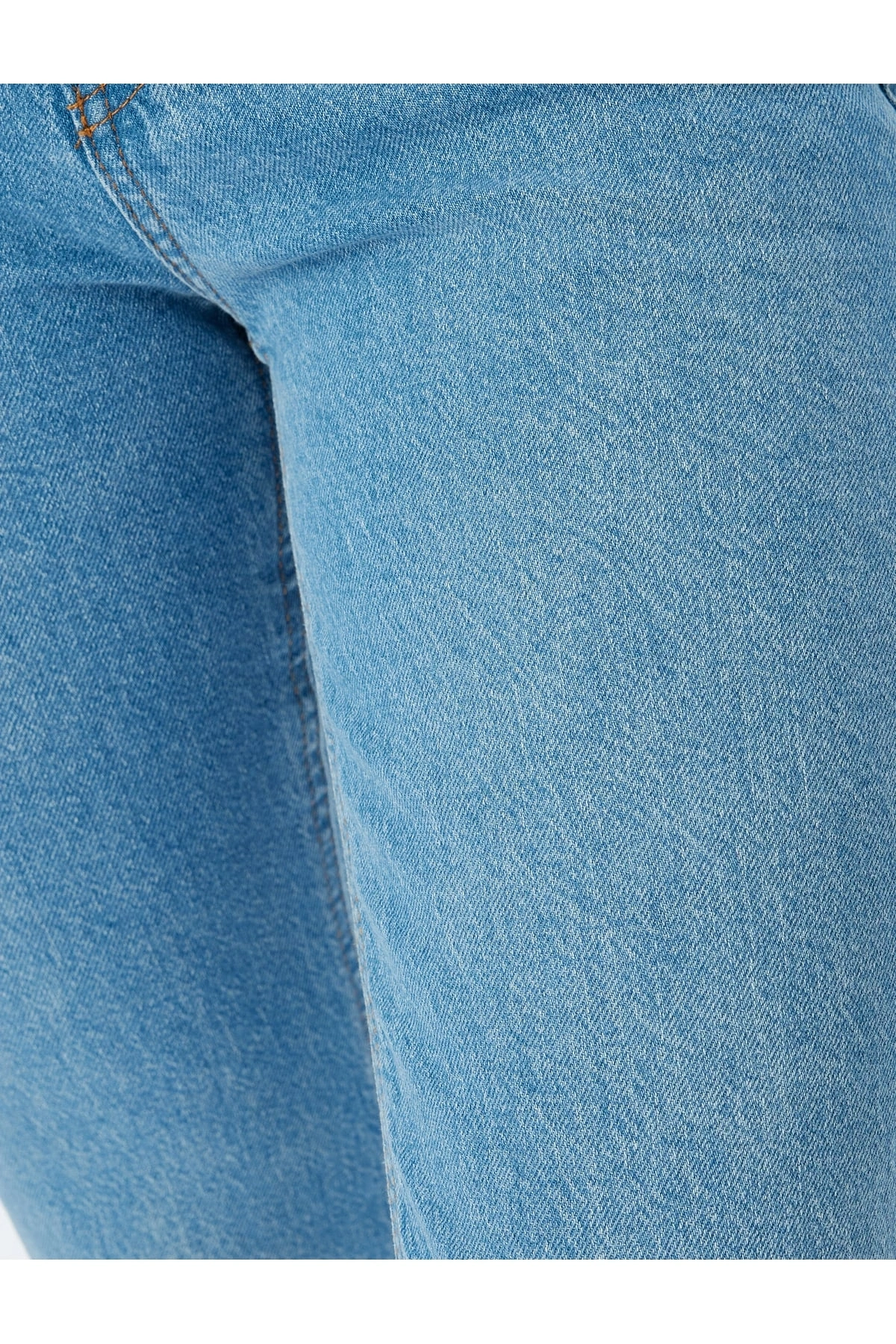 Normal Bel Slim Fit Düz Paça Cepli Düğmeli Kot Pantolon - Slim Straight Fit Jean