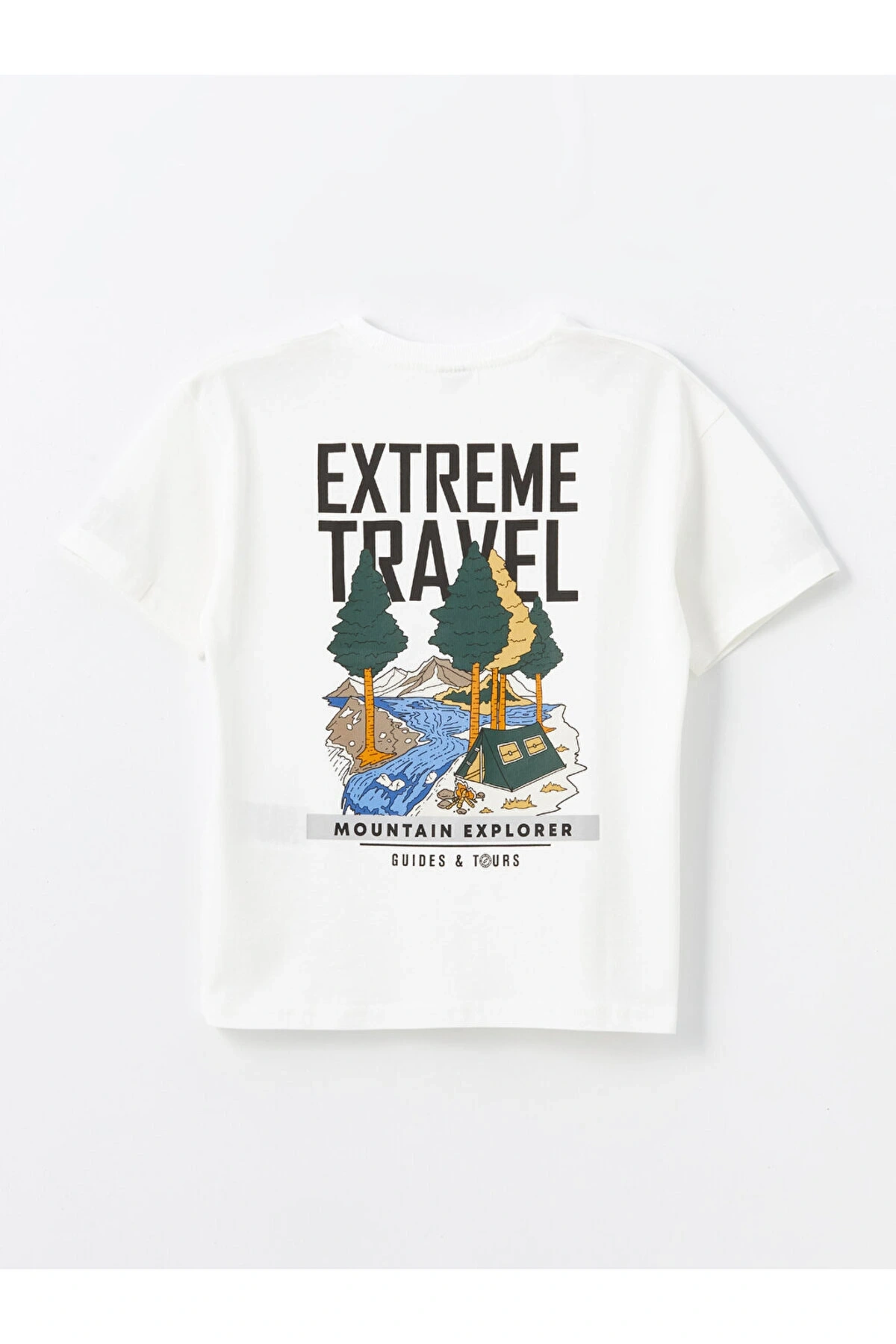 Oversize Bisiklet Yaka Erkek Çocuk Tişört