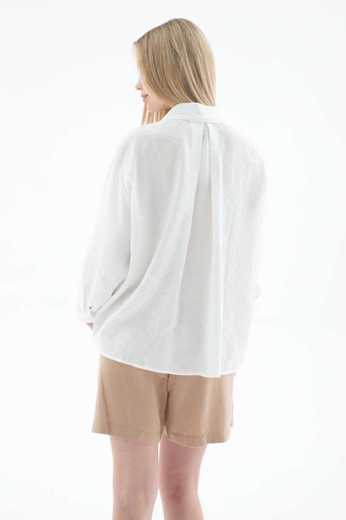Oversize Ekru Kadın Gömlek 25Y0571K1
