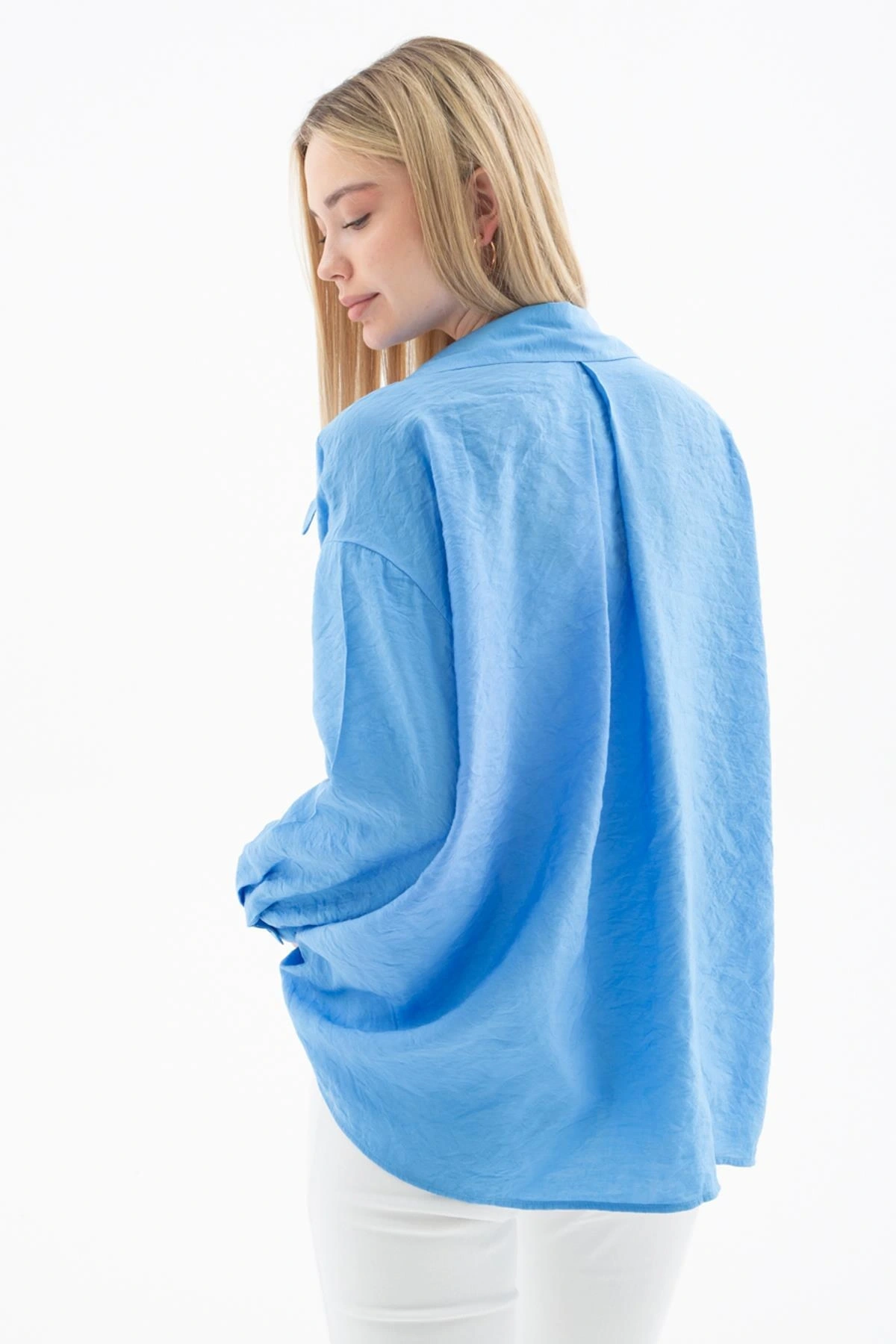 Oversize Gömlek Mavi