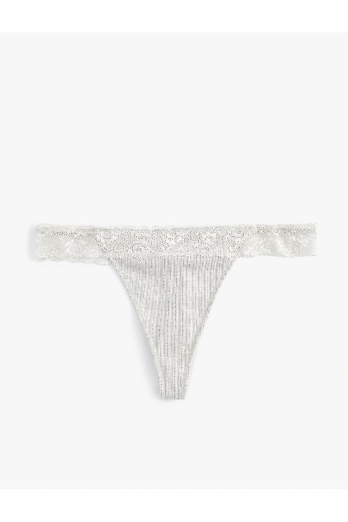 Pamuk Karışımlı Dantelli String Külot