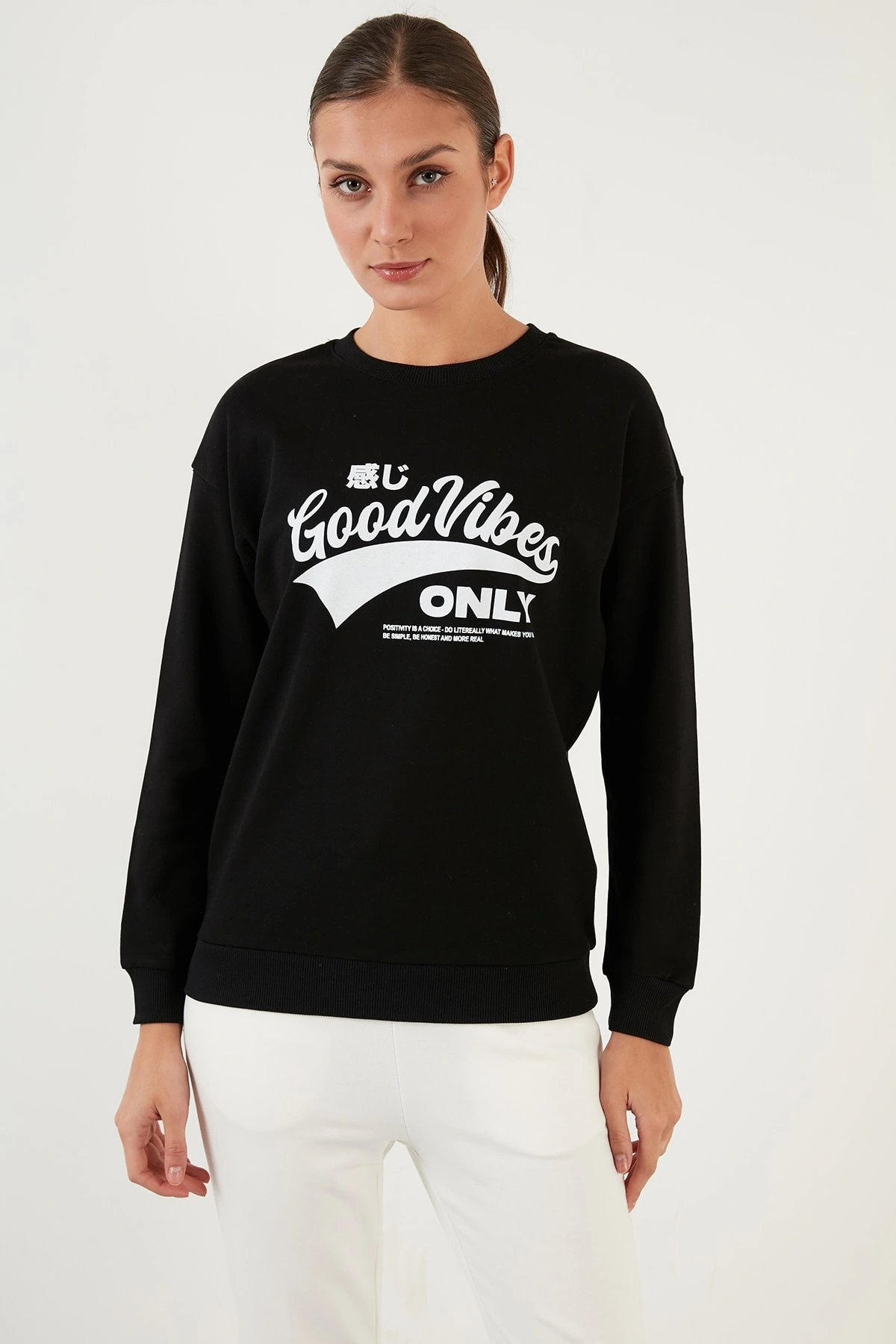 Pamuklu Baskılı Bisiklet Yaka Sweat 22k0840k1