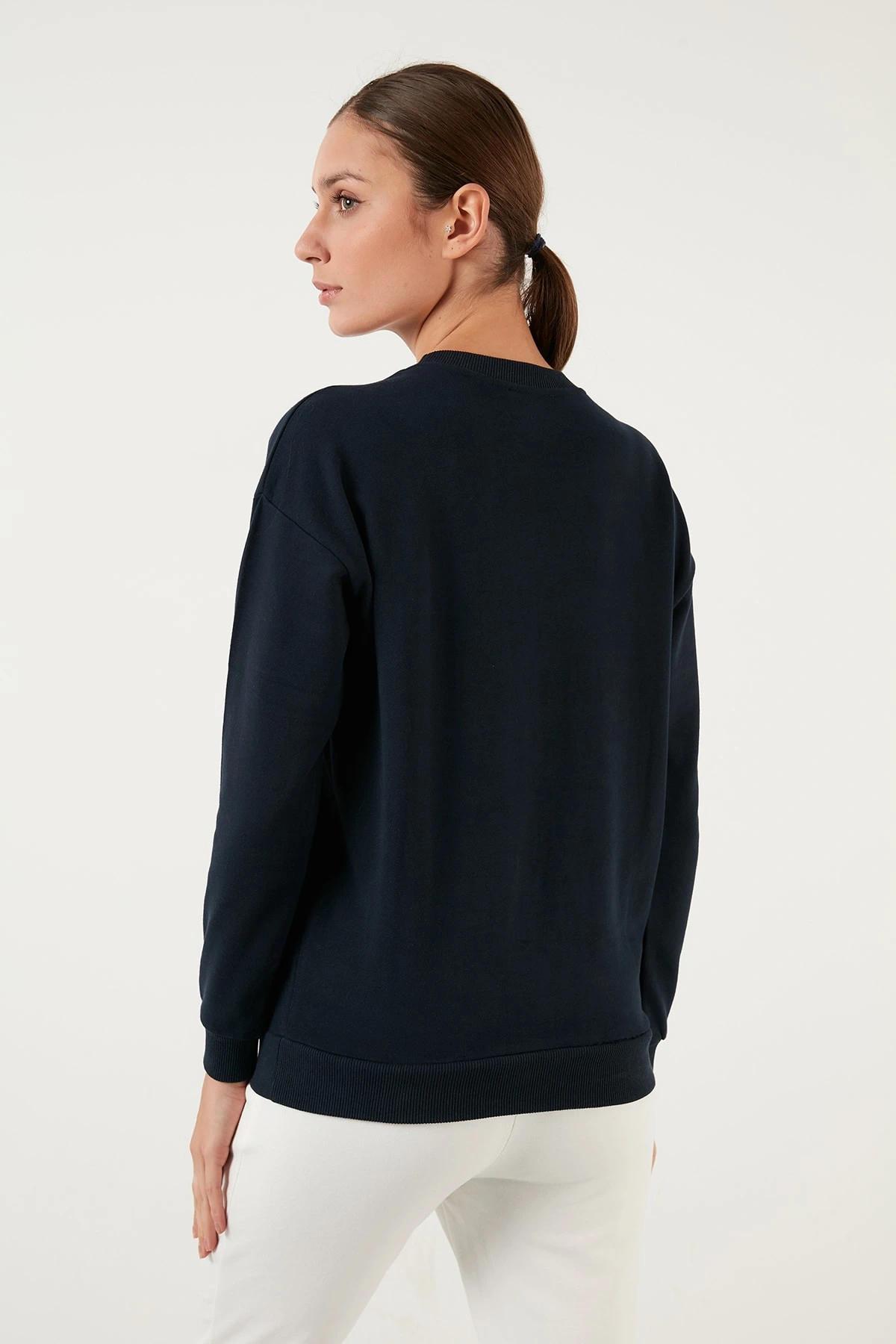 Pamuklu Baskılı Bisiklet Yaka Sweatshirt 22k0840k1