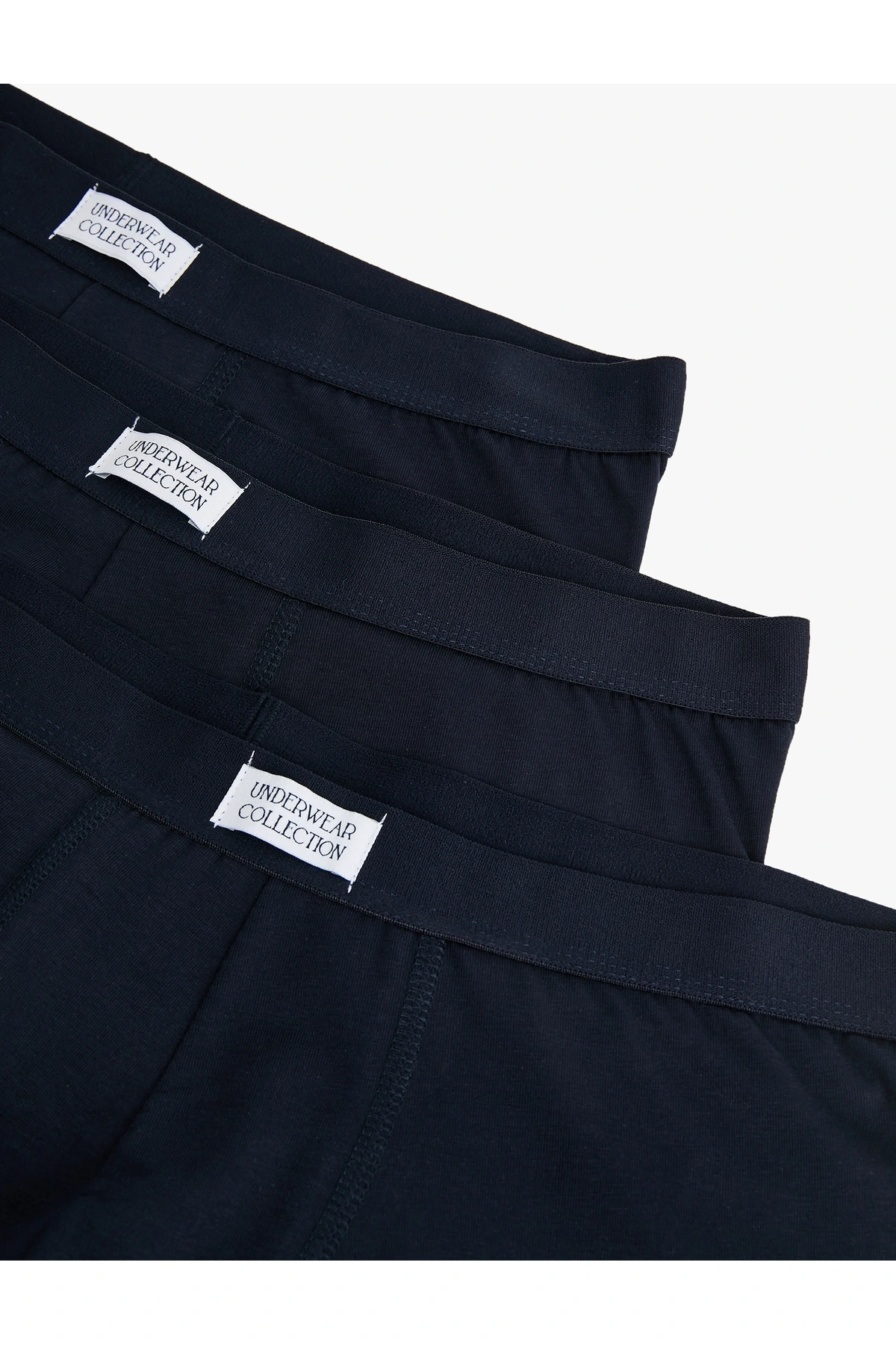 Pamuklu Etiket Detaylı 3lü Boxer Seti