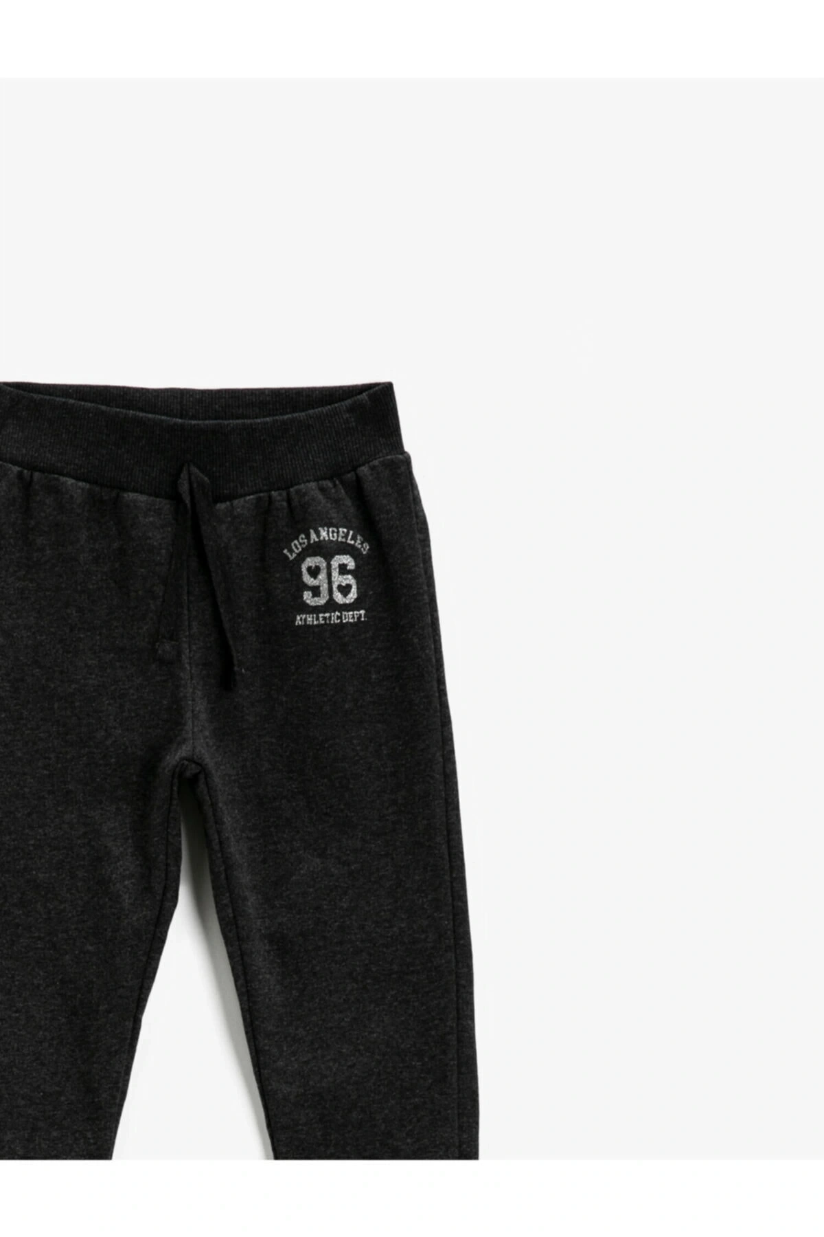 Pamuklu Jogger Eşofman Altı Baskılı Beli Bağlamalı