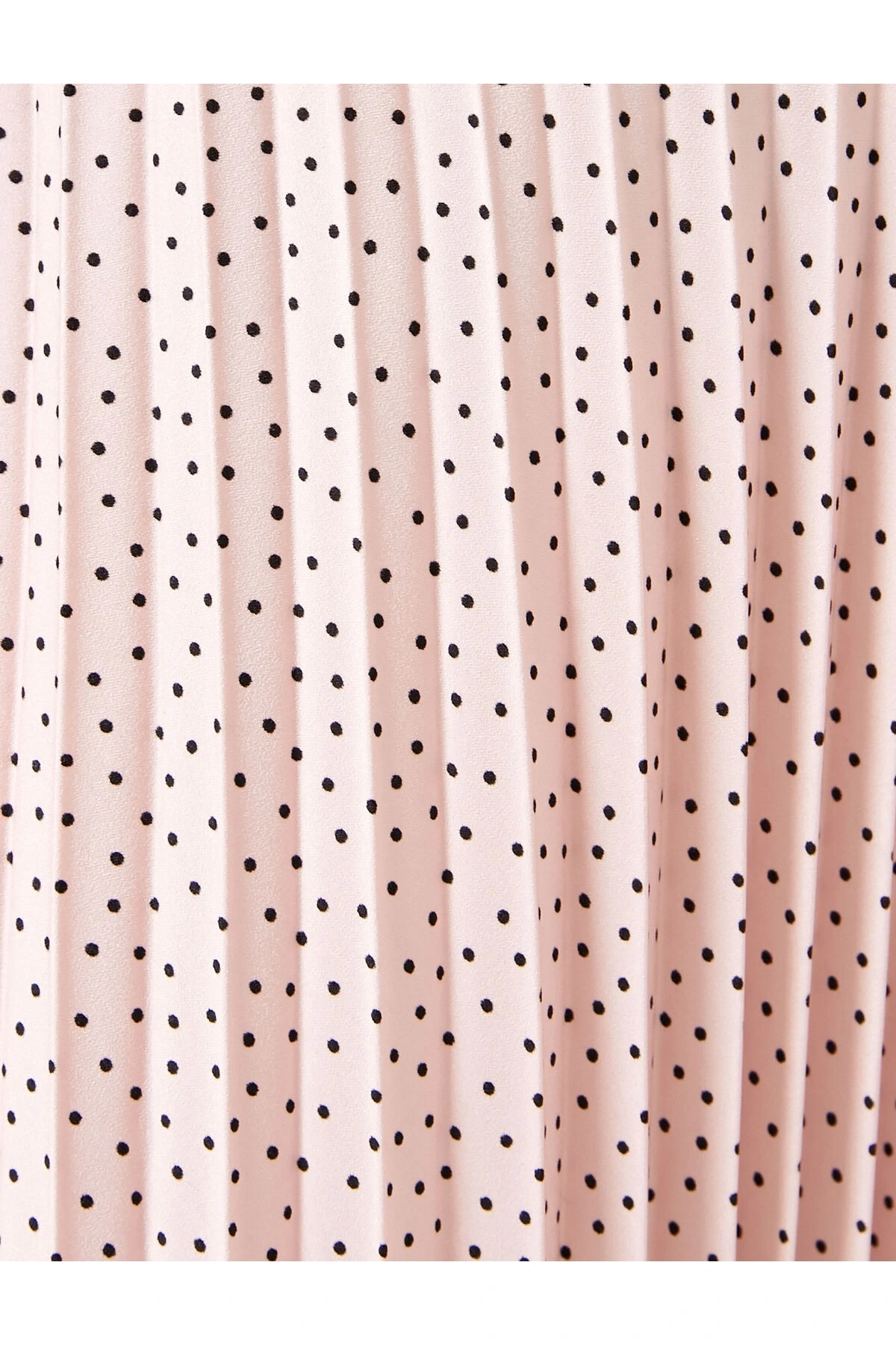 Pileli Midi Etek Puantiyeli Normal Bel