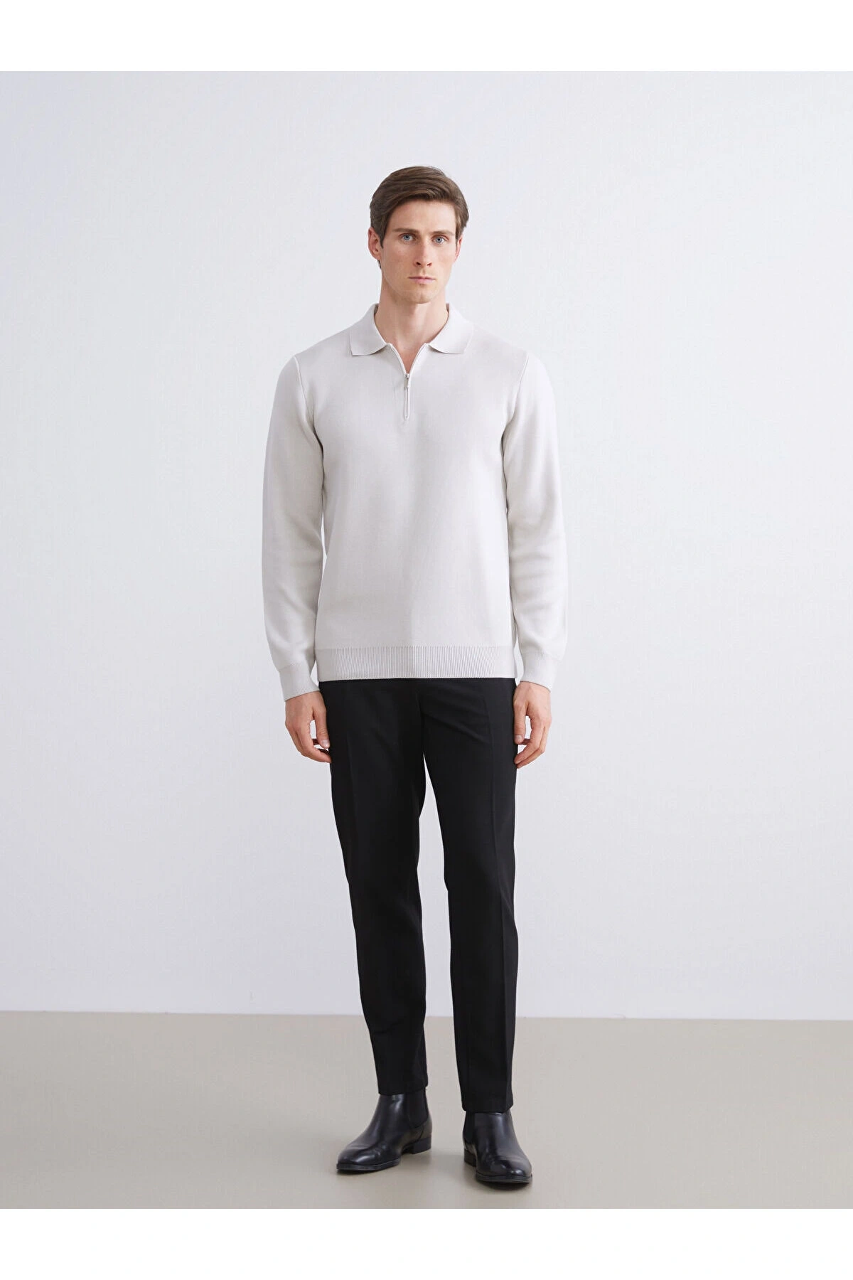 Polo Yaka Erkek Triko Kazak