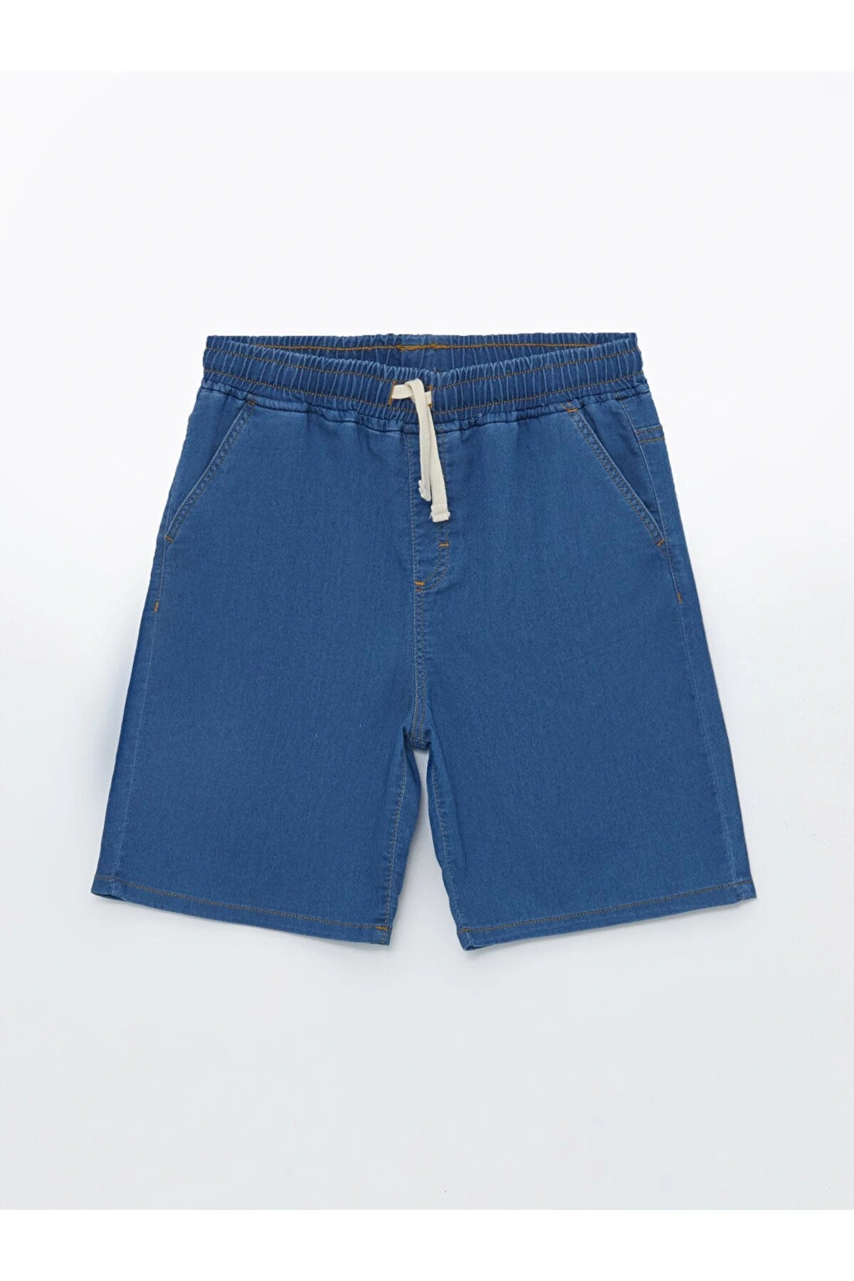 Rahat Kalıp Beli Lastikli Erkek Çocuk Jean Şort