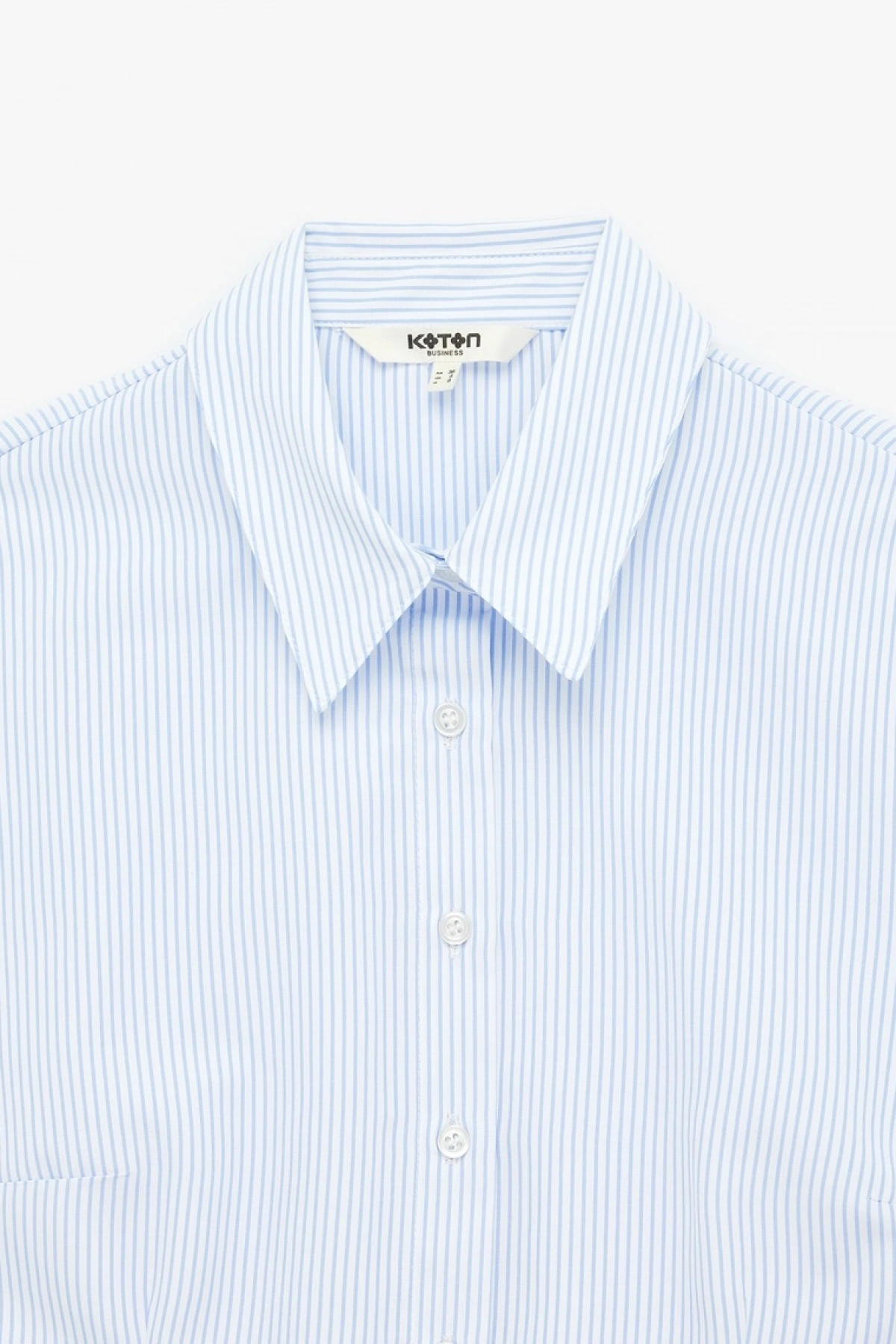 Regular Fit Kısa Kollu Klasik Yaka Düğmeli Çizgili Poplin Gömlek