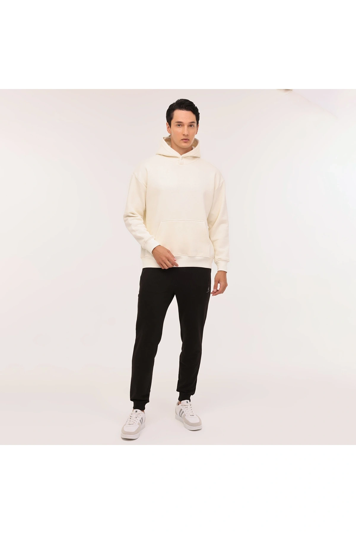 Ros Erkek Ekru Kapüşonlu Hoodie