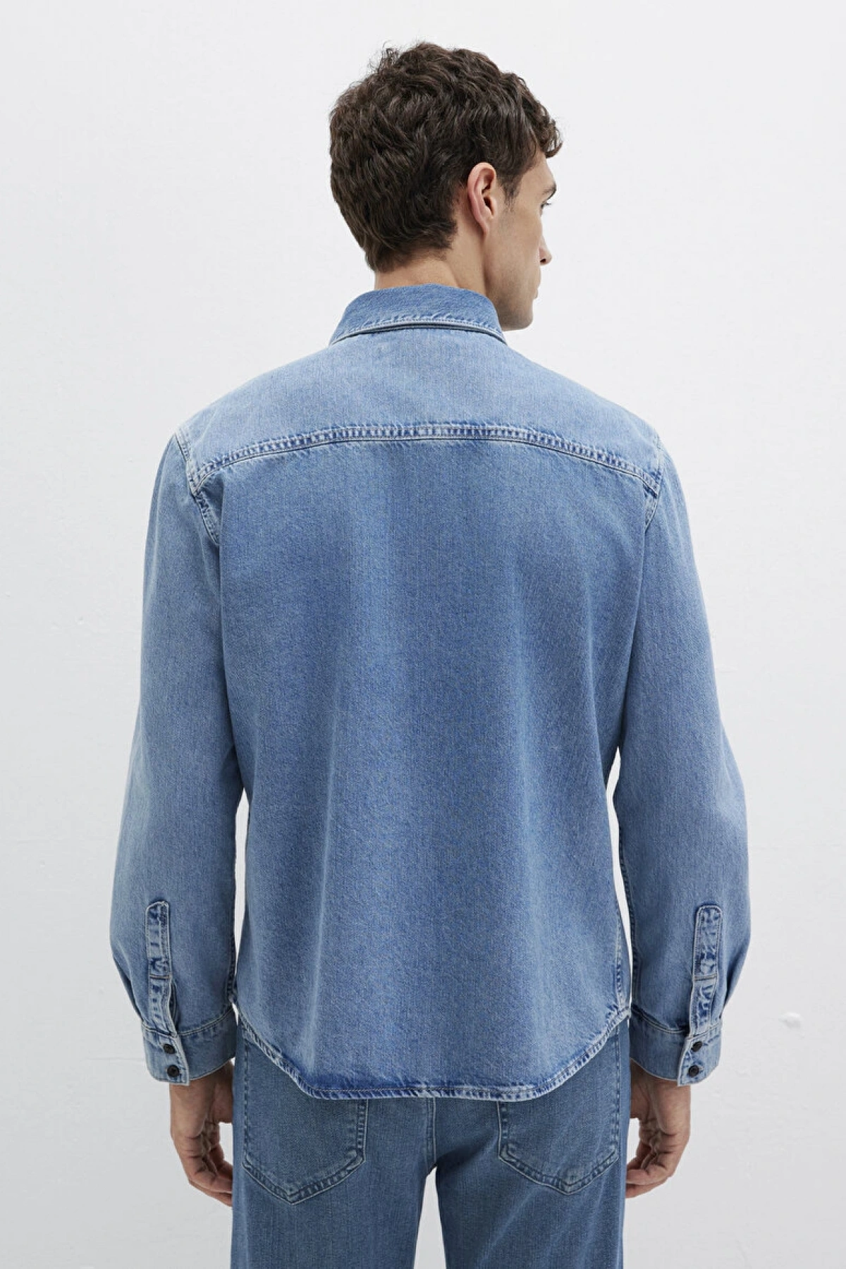 Roy Lux Black Puslu Açık Mavi Jean Gömlek