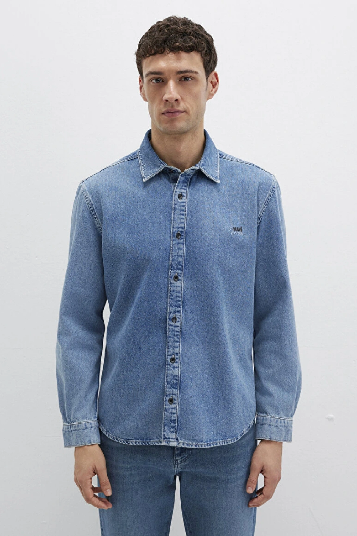 Roy Lux Black Puslu Açık Mavi Jean Gömlek