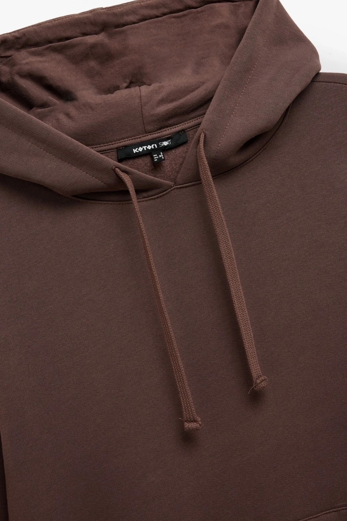 Şardonlu Kapüşonlu Uzun Kollu Kanguru Cepli Oversize Spor Sweatshir