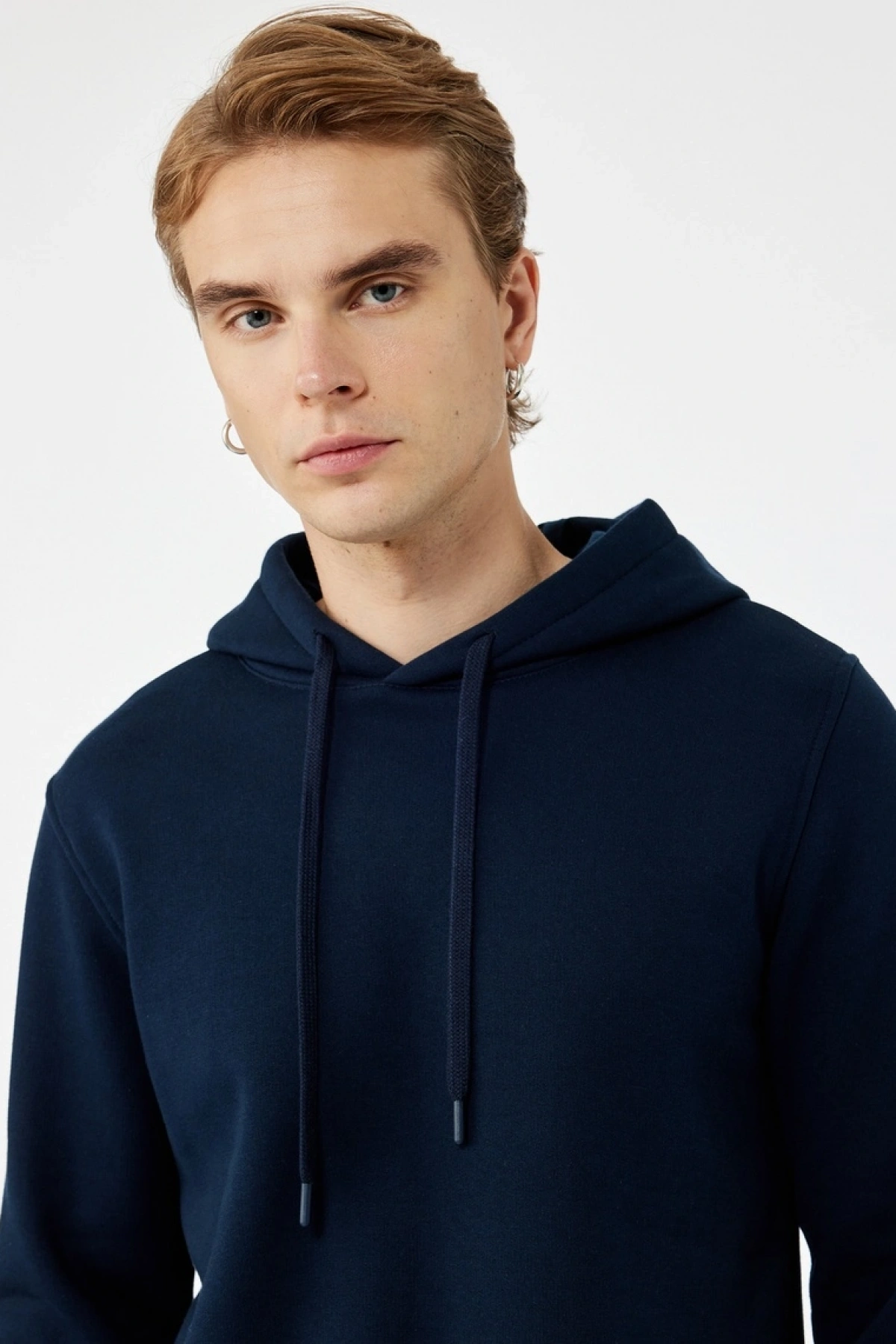Şardonlu Uzun Kollu Basic Kapşonlu Sweatshirt